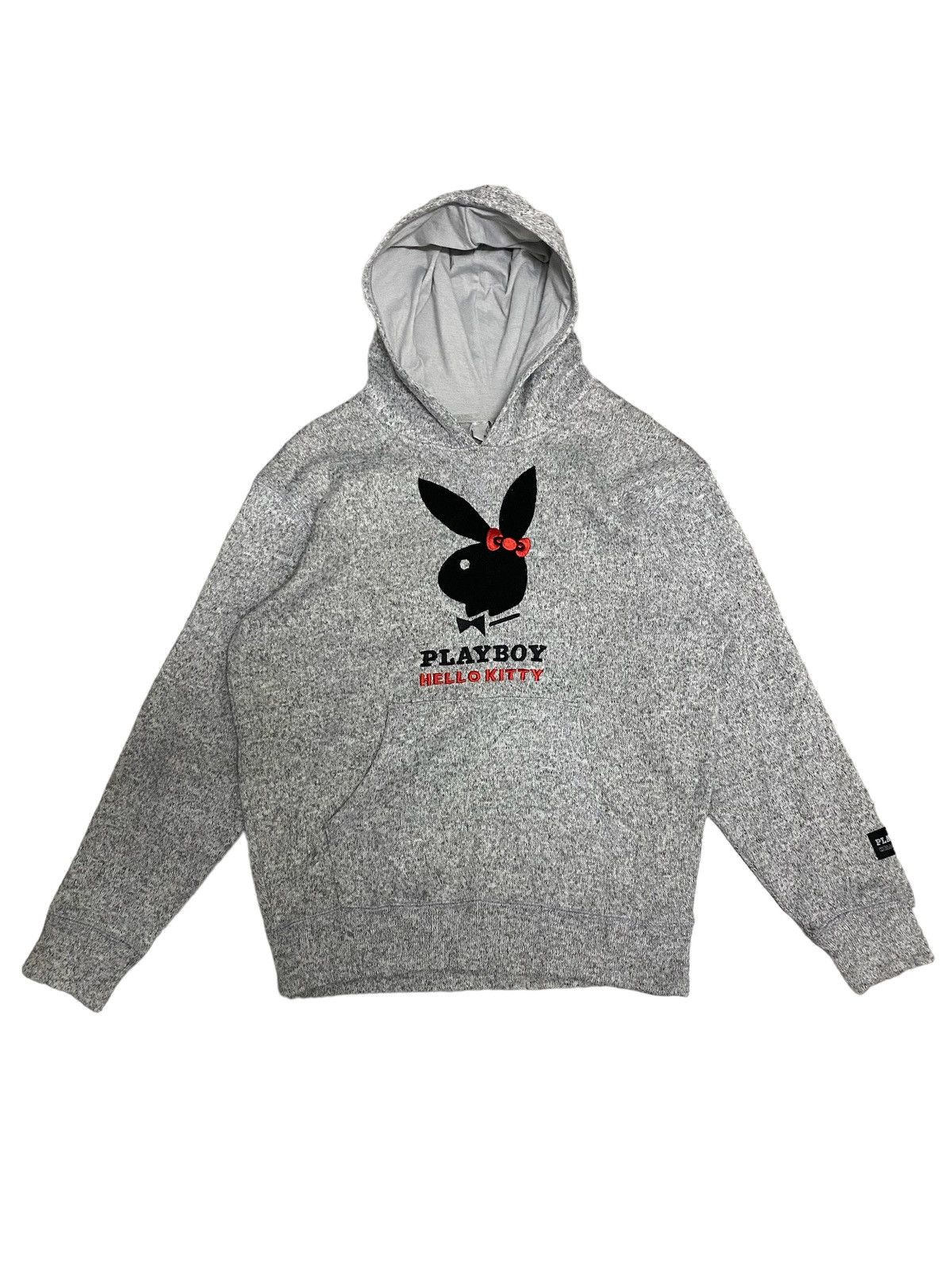 image of Disney x Playboy Vintage Playboy X Hello Kitty Sanrio Hoodie in Grey, Men's (Size Large)