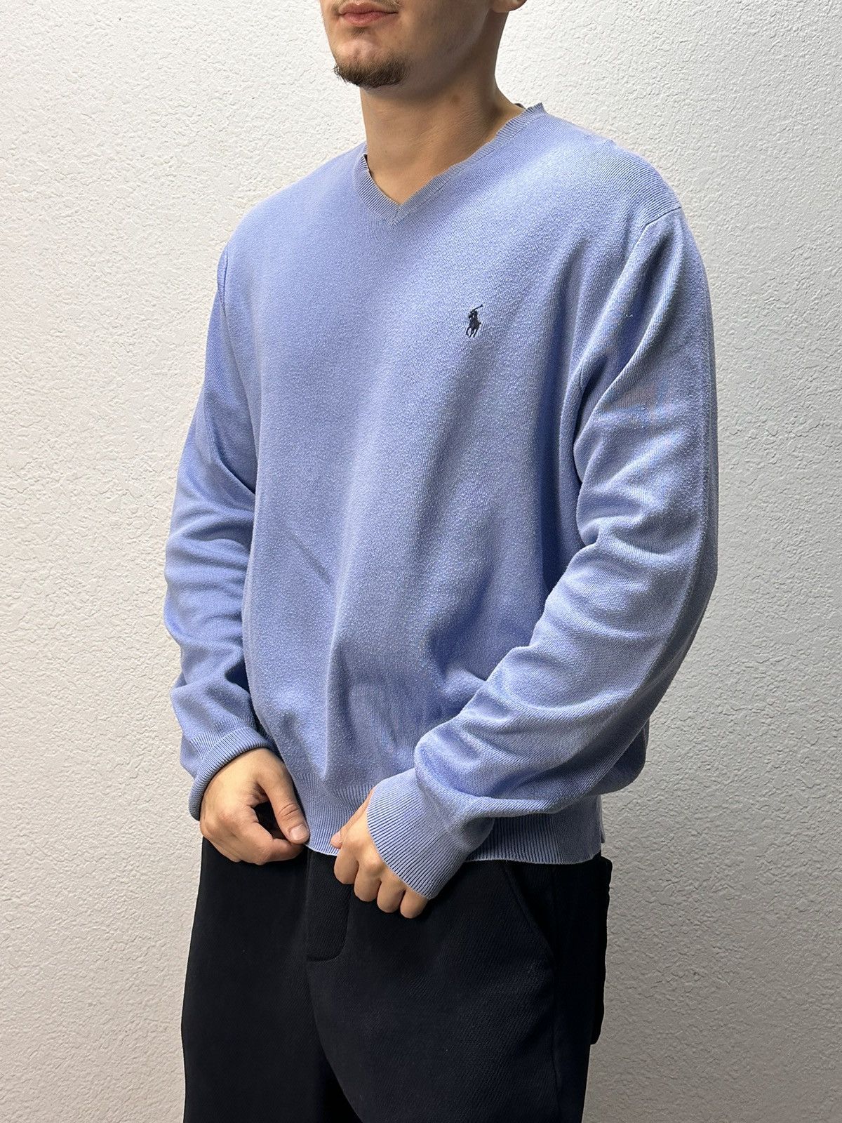 Polo Ralph Lauren Vintage Polo Ralph Lauren blue sweater wool purple LableY2K Size US L / EU 52-54 / 3 - 1 Thumbnail