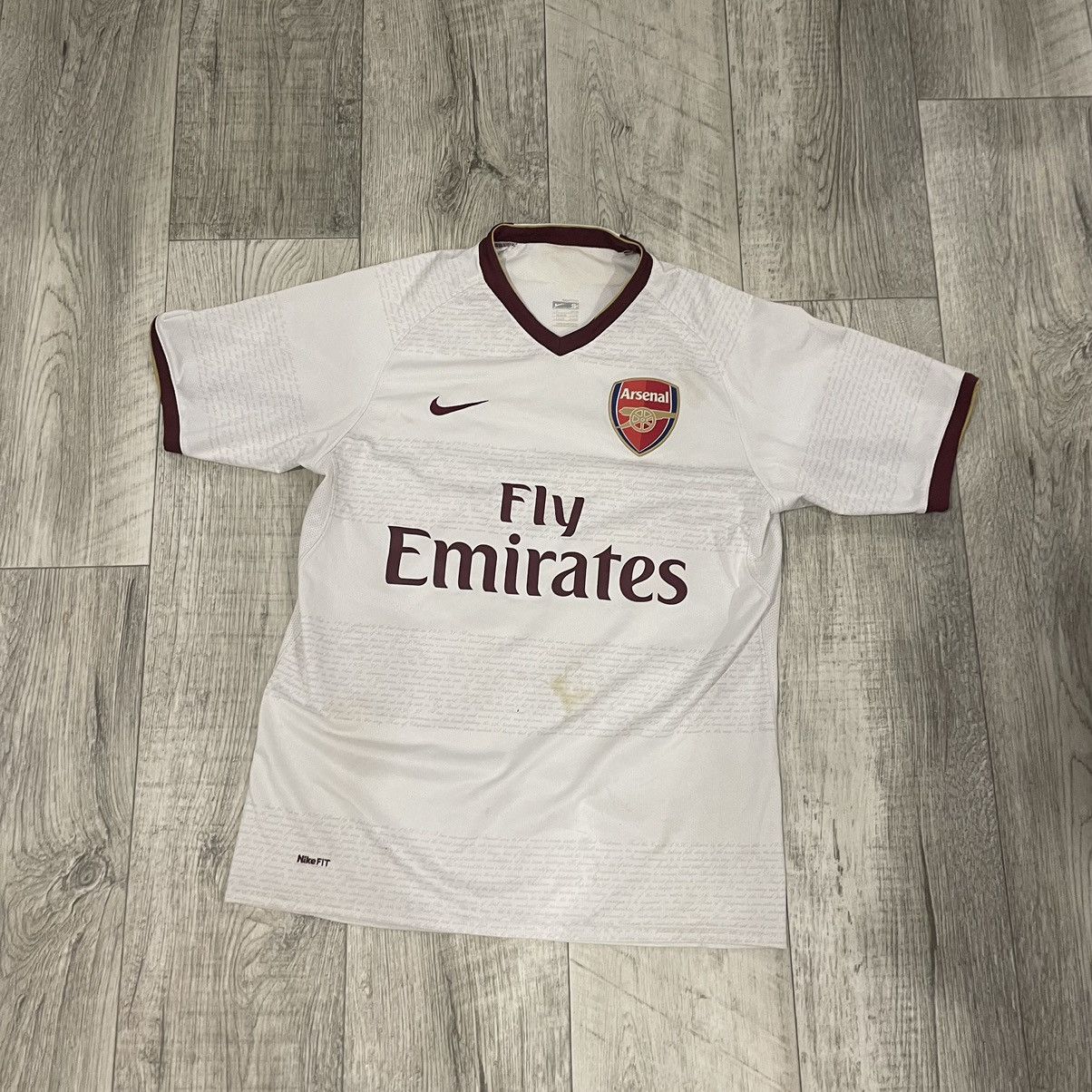 🔥🔥 Vintage Soccer Jersey Nike Arsenal Fly Emirates 2007/2008