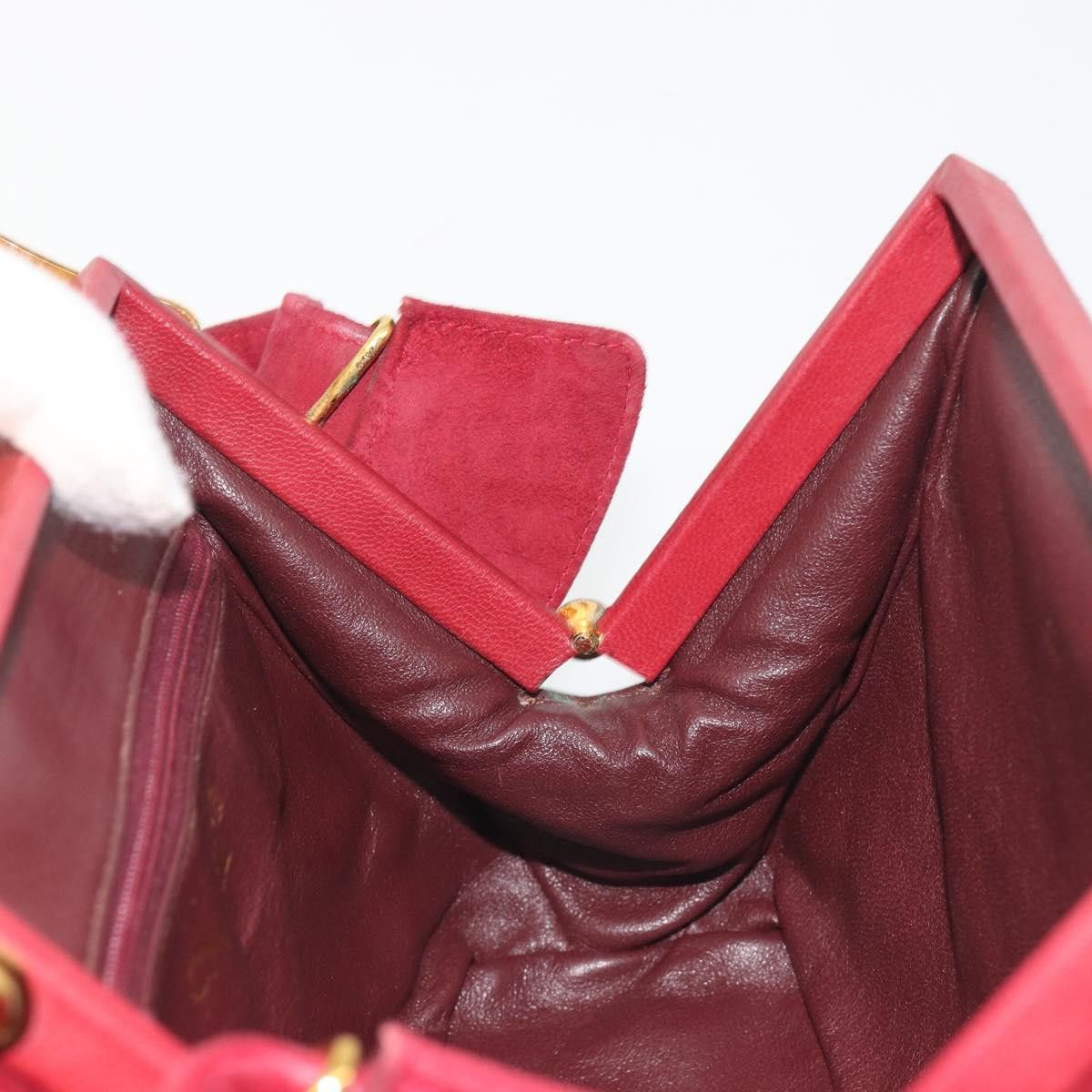 Chanel CHANEL Matelasse Hand Bag Suede Red Gold CC Auth 197450A - Size ONE SIZE - 18 Thumbnail