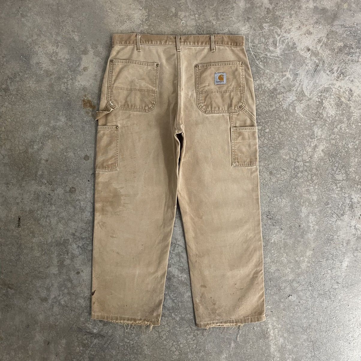 Carhartt Vintage Carhartt Double Knee Faded Tan Carpenter Pants Size US 35 - 16 Thumbnail