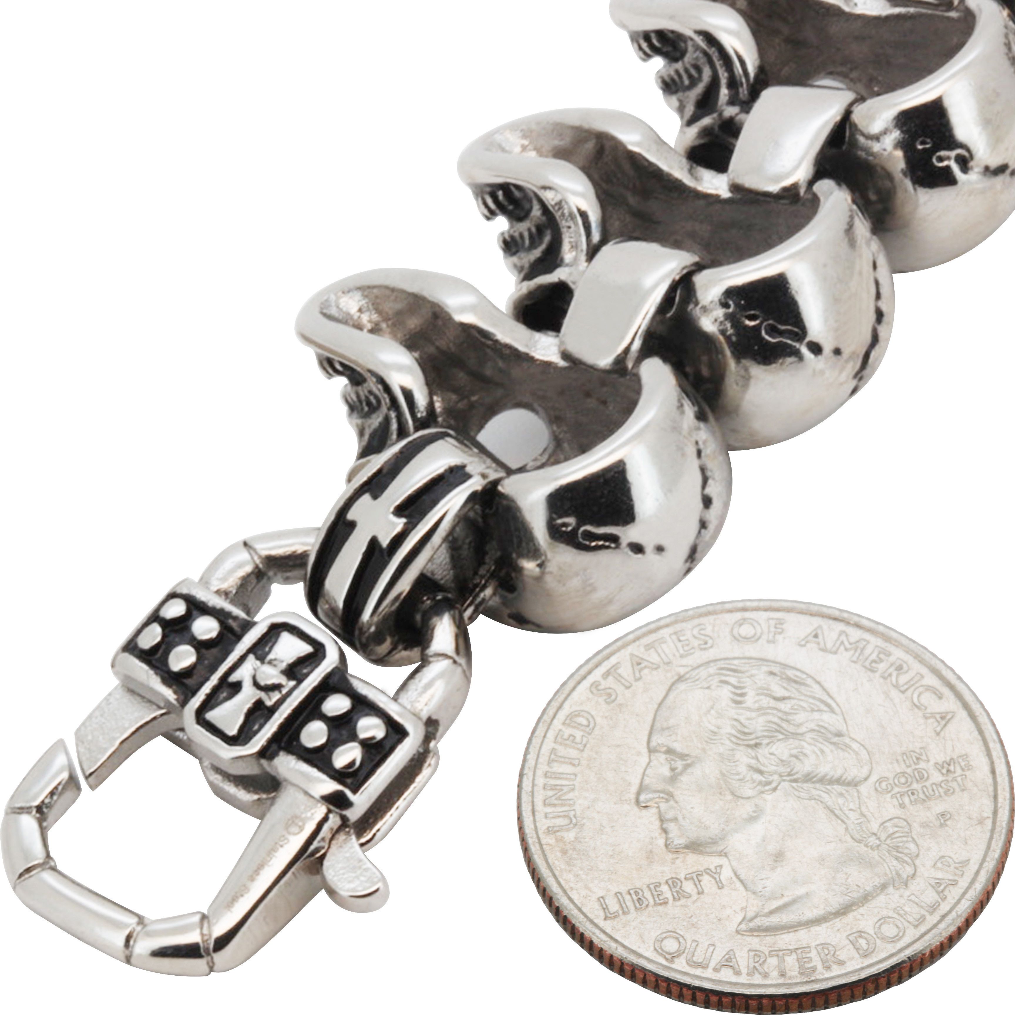 Other 316L Stainless Steel 23mm Skull Head Bracelet 8.5” Size ONE SIZE - 3 Thumbnail
