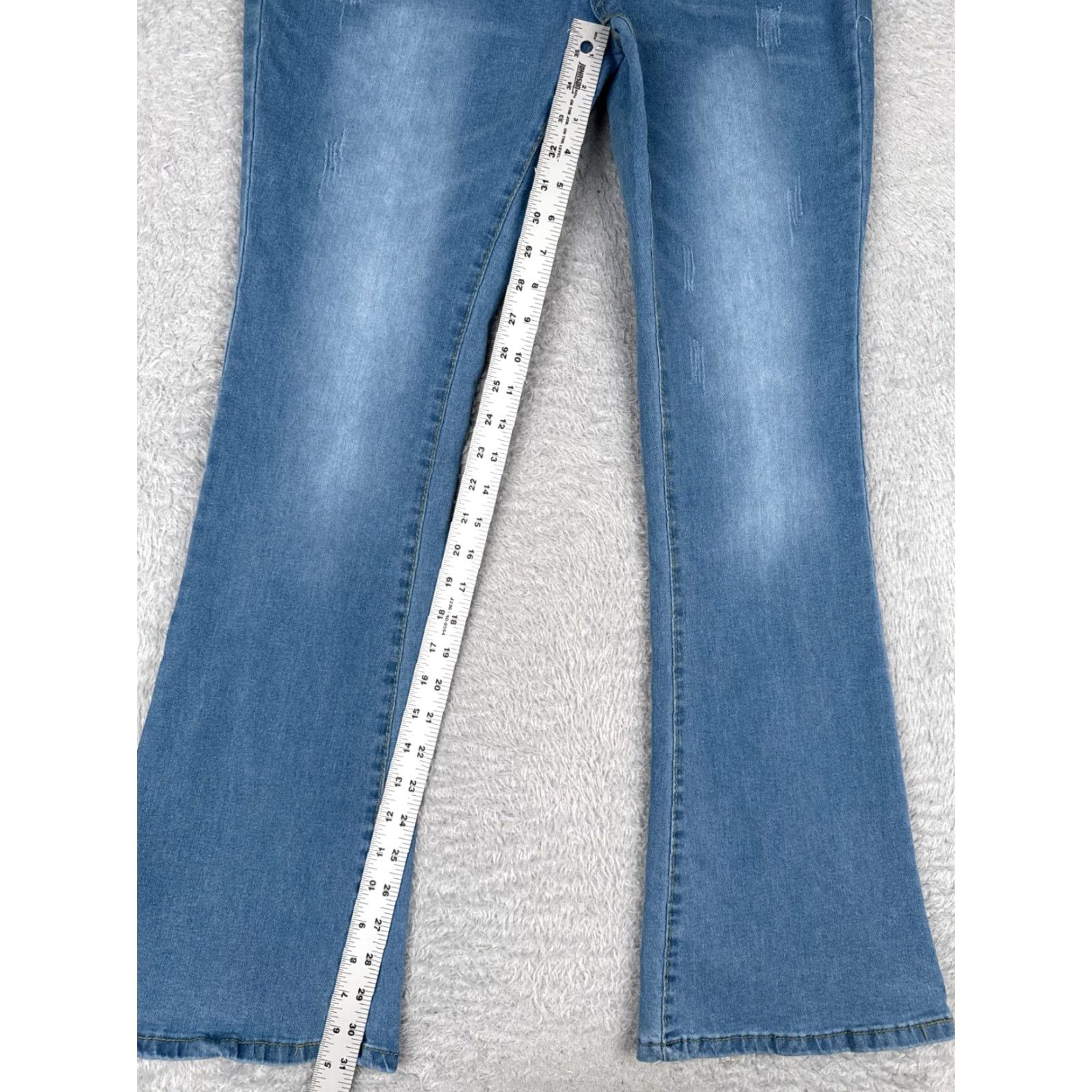 Vintage Jeans Women 30 Blue Denim Bootcut Flared Light Wash High Rise Cotton Blend 30x31 Size 30" / US 8 / IT 44 - 7 Thumbnail