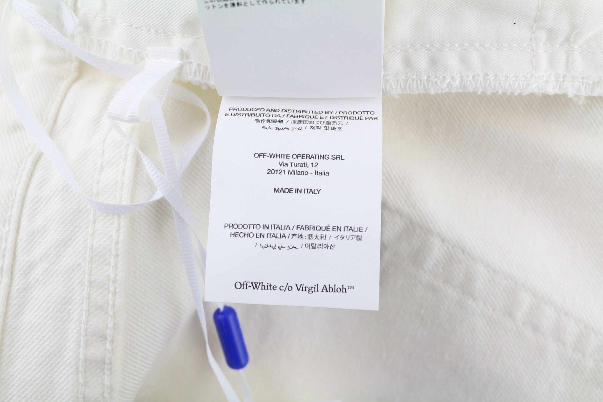Off-White 90S LOGO W33 Straight Cotton Stretch Raw White 80238 Size US 33 - 9 Thumbnail