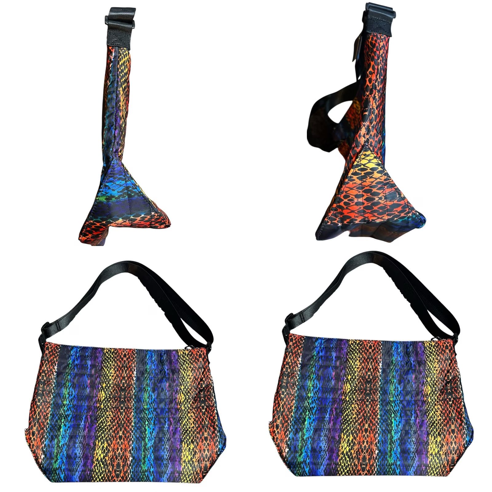 Vintage NWT Tahari Quilted Rainbow Snakeskin Print Recycled Shoulder Handbag Purse Women Size ONE SIZE - 9 Thumbnail