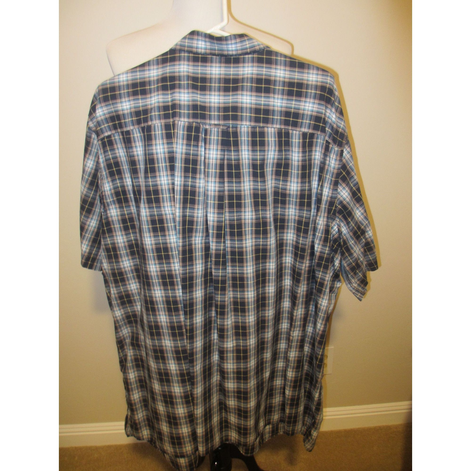 Other Harbor Bay Mens 3XLT Button-Up Plaid Short Sleeve Shirt Navy Size US XXL / EU 58 / 5 - 2 Thumbnail
