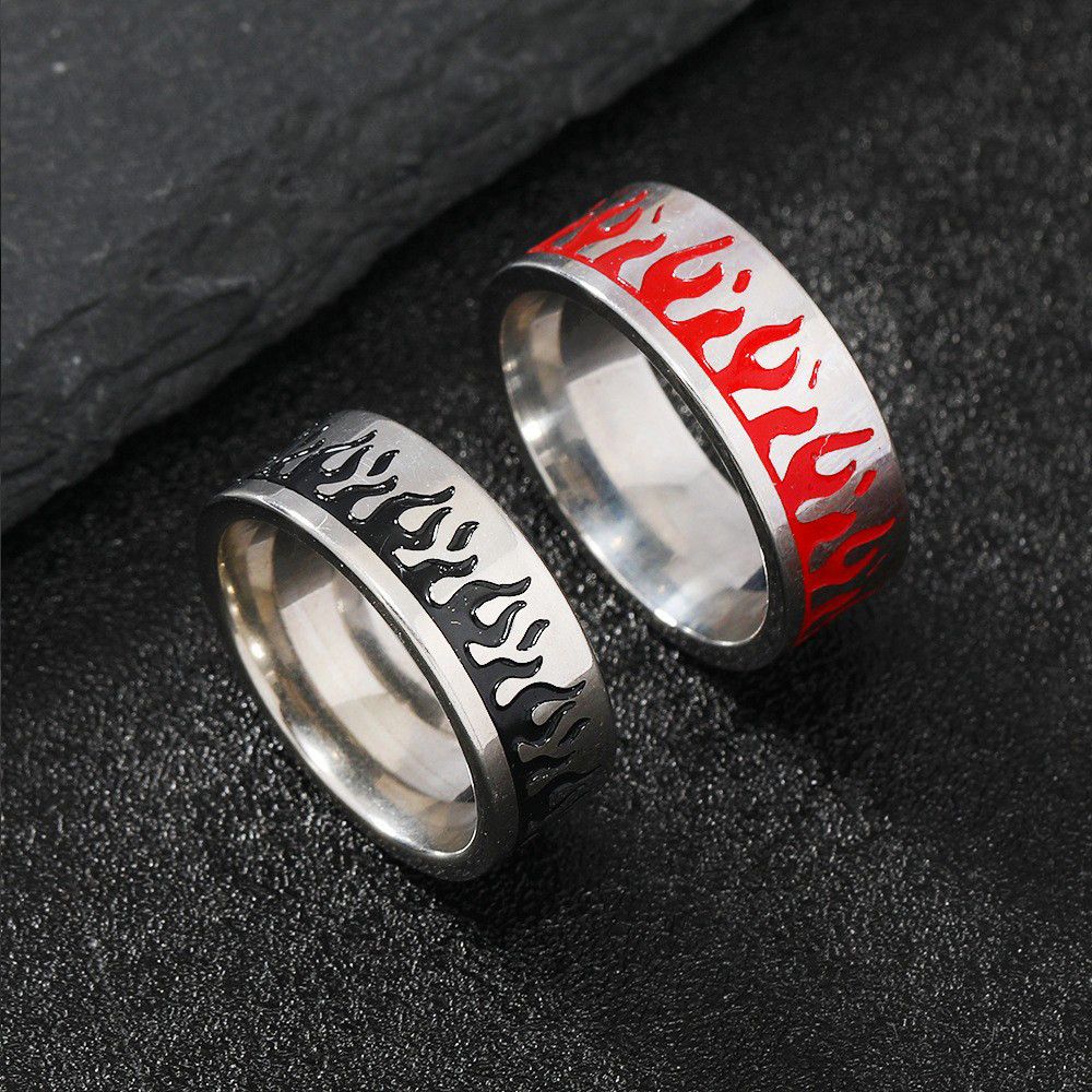 Jewelry Fire Dark Jewelry Rings Open Size Chrome Ring (Size 7-13) Size ONE SIZE - 1 Thumbnail