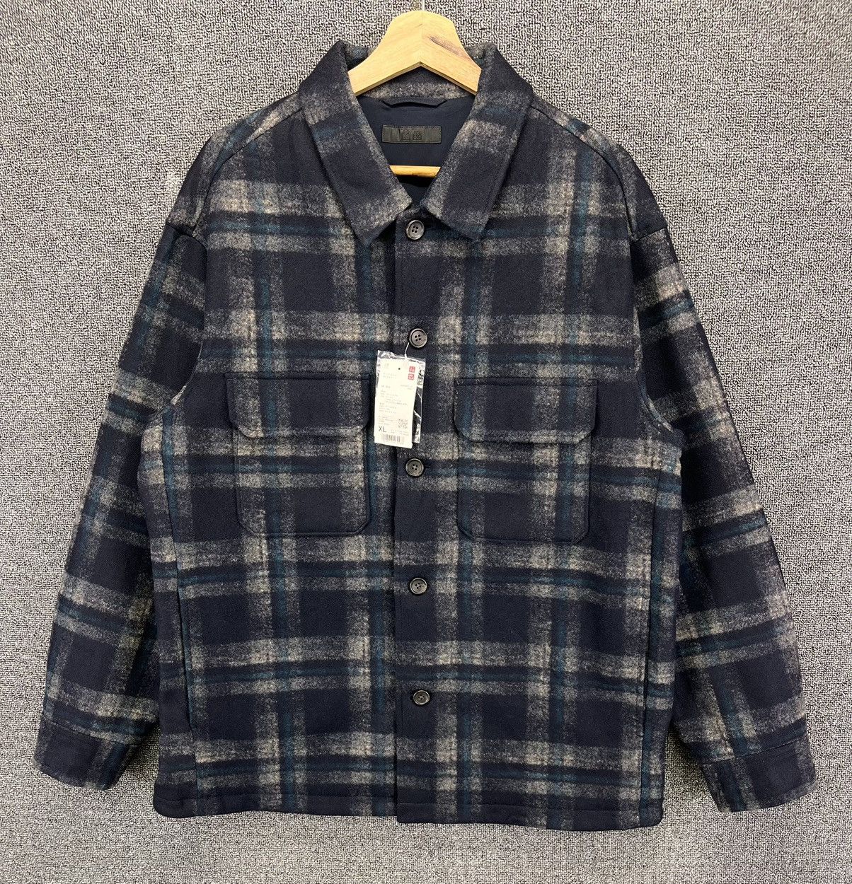 Japanese Brand × Uniqlo Uniqlo Rare Shadow Plaid Button Up Flannel Jacket Size US XL / EU 56 / 4 - 1 Thumbnail