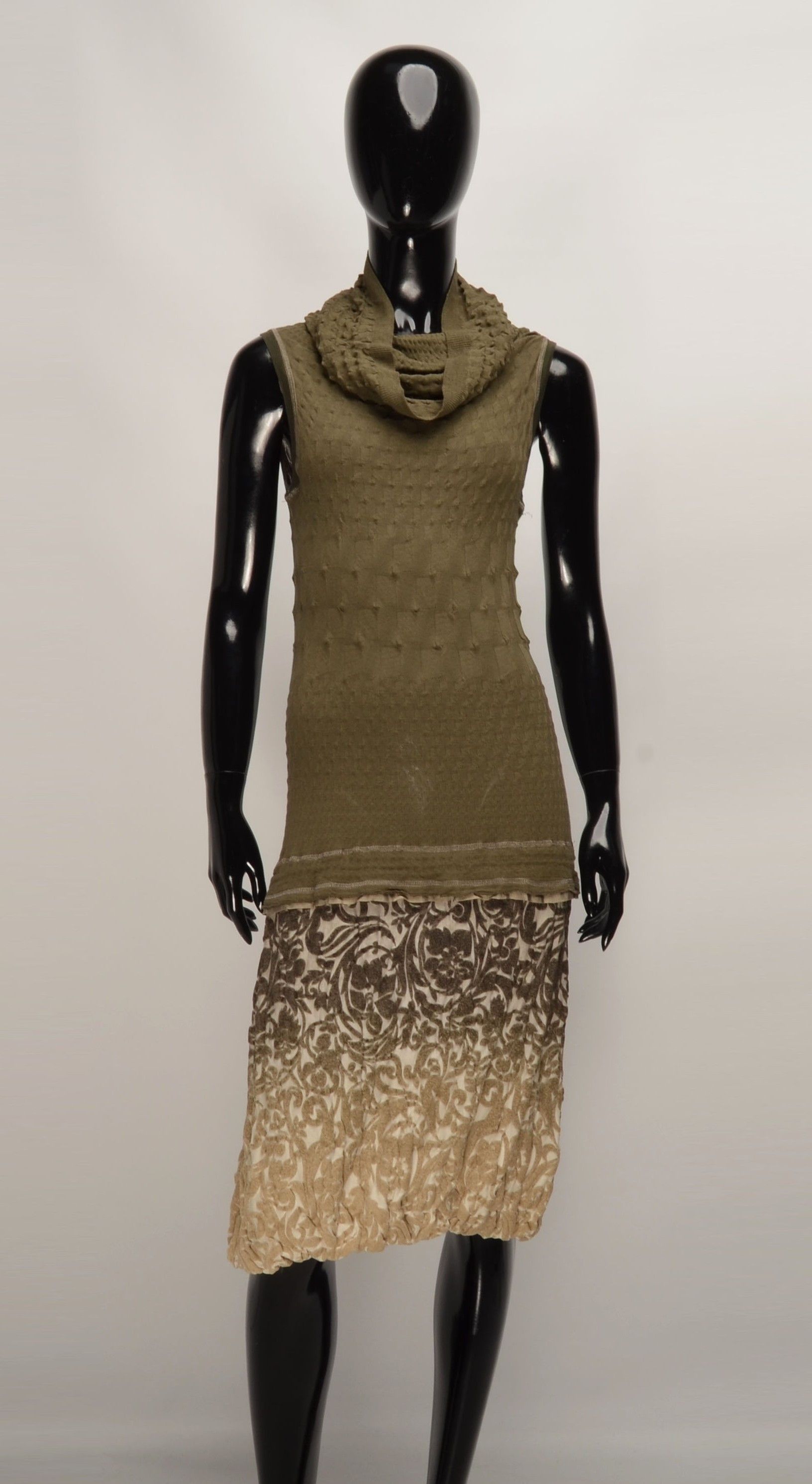 Other Beate Heymann Y2K Sheer Cowl Neck Olive Ombre Velvet Dress Size M / US 6-8 / IT 42-44 - 1 Thumbnail