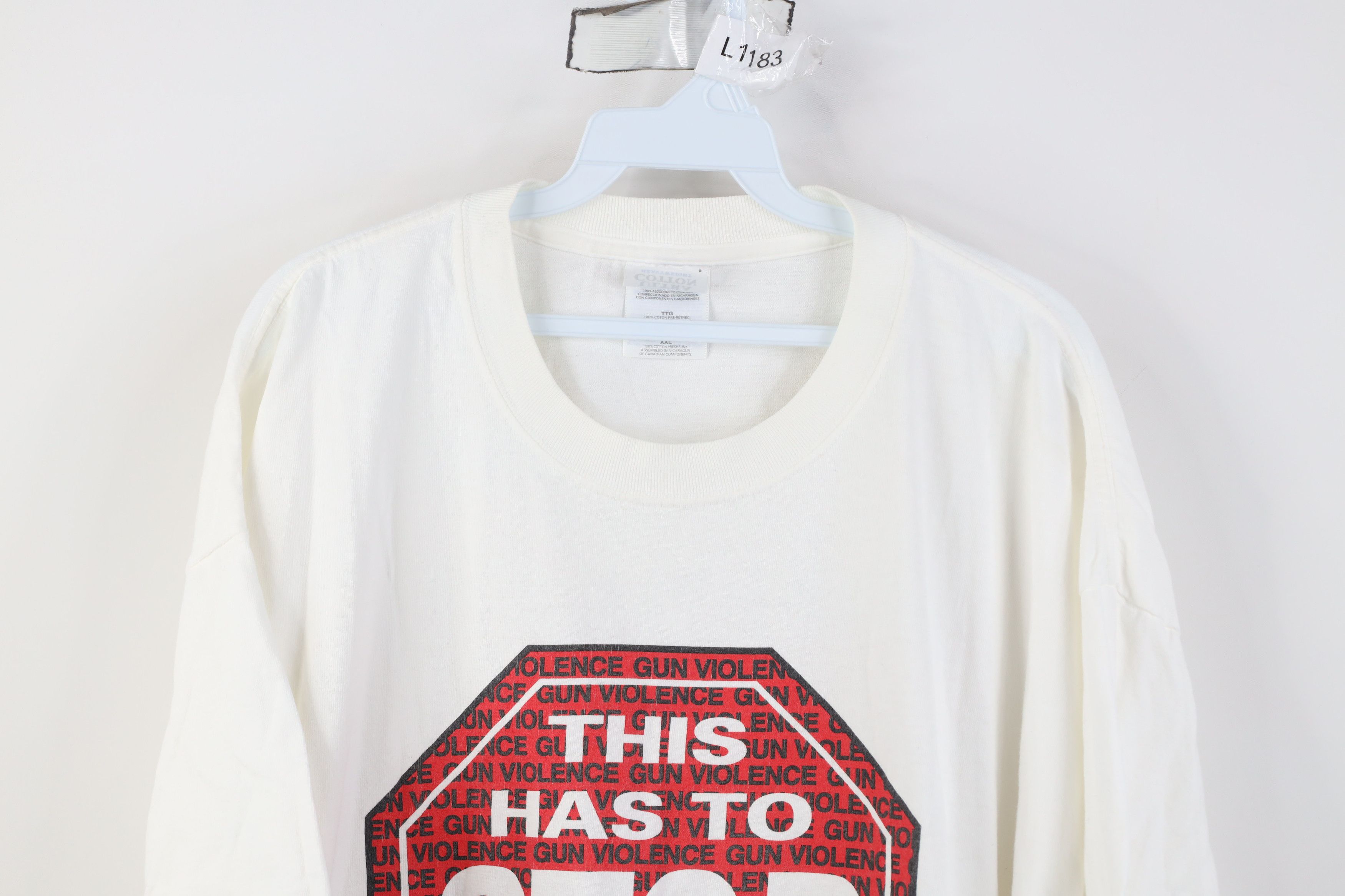 Vintage Vintage 90s Y2K To Stop Gun Violence Short Sleeve T-Shirt Size US XXL / EU 58 / 5 - 2 Thumbnail