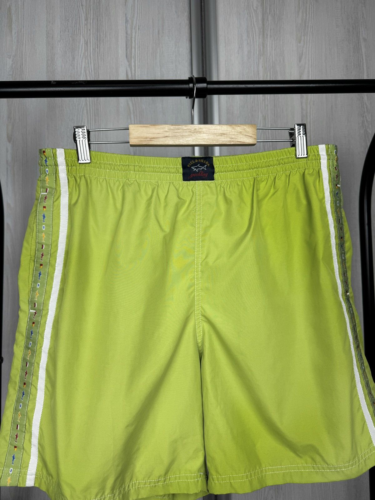Paul & Shark Paul & Shark acid green swimwear shorts with stripes size L Size US 34 / EU 50 - 3 Thumbnail