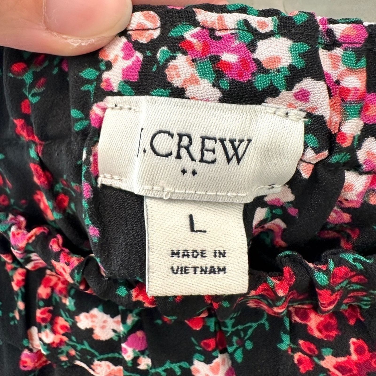 J.Crew J.CREW | Black Pink Wildflower Floral Side Slit Midi Skirt Size 34" / US 12 / IT 48 - 6 Thumbnail