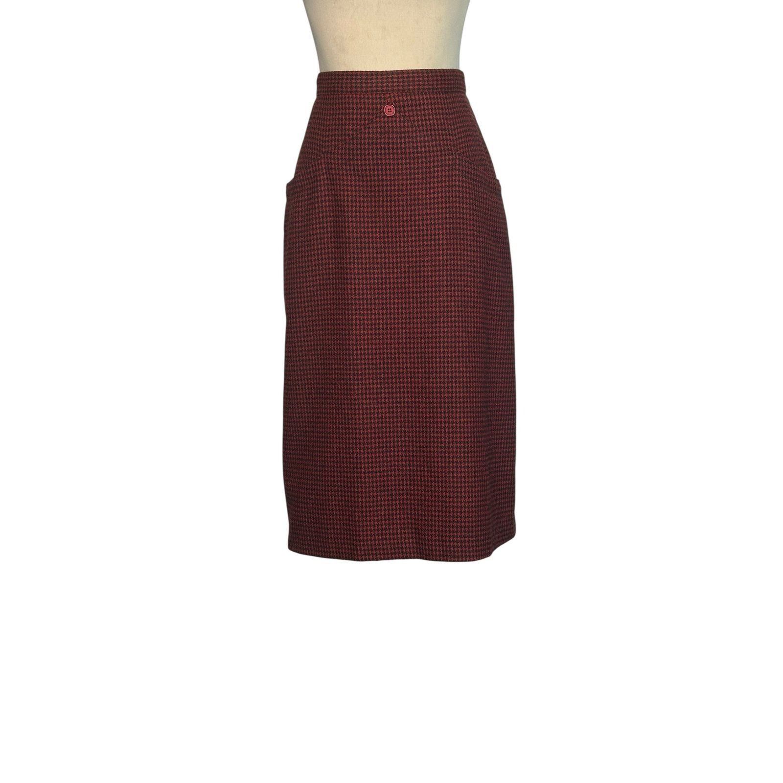 Porsche Design Porsche vintage red black houndstooth pencil skirt size 9/10 Size 27" / US 4 / IT 40 - 14 Thumbnail