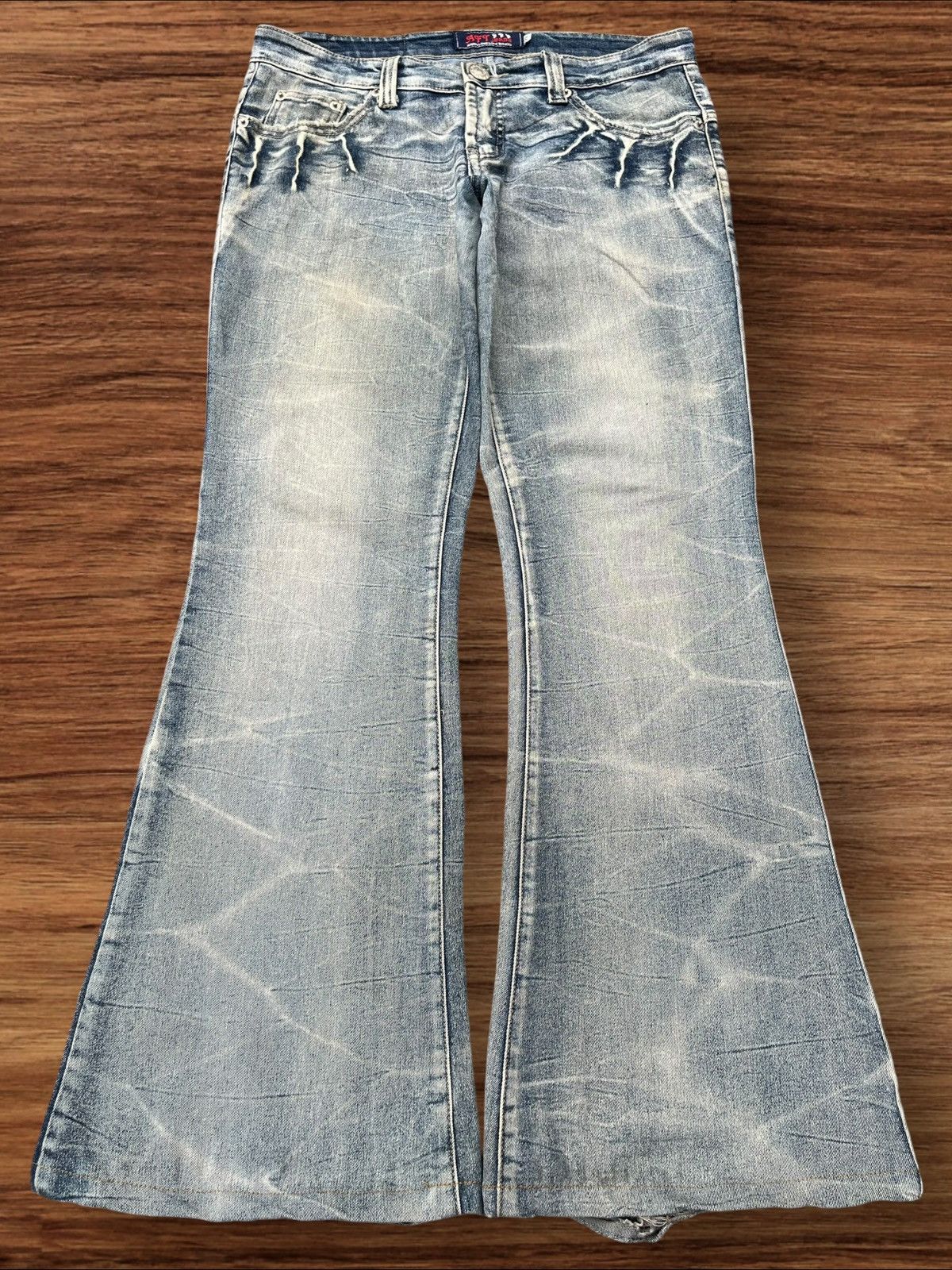 Japanese Brand × Le Grande Bleu (L.G.B.) Vintage Japanese Brand Stone Washed Grunge Style Flare Jeans Size 29" - 1 Thumbnail