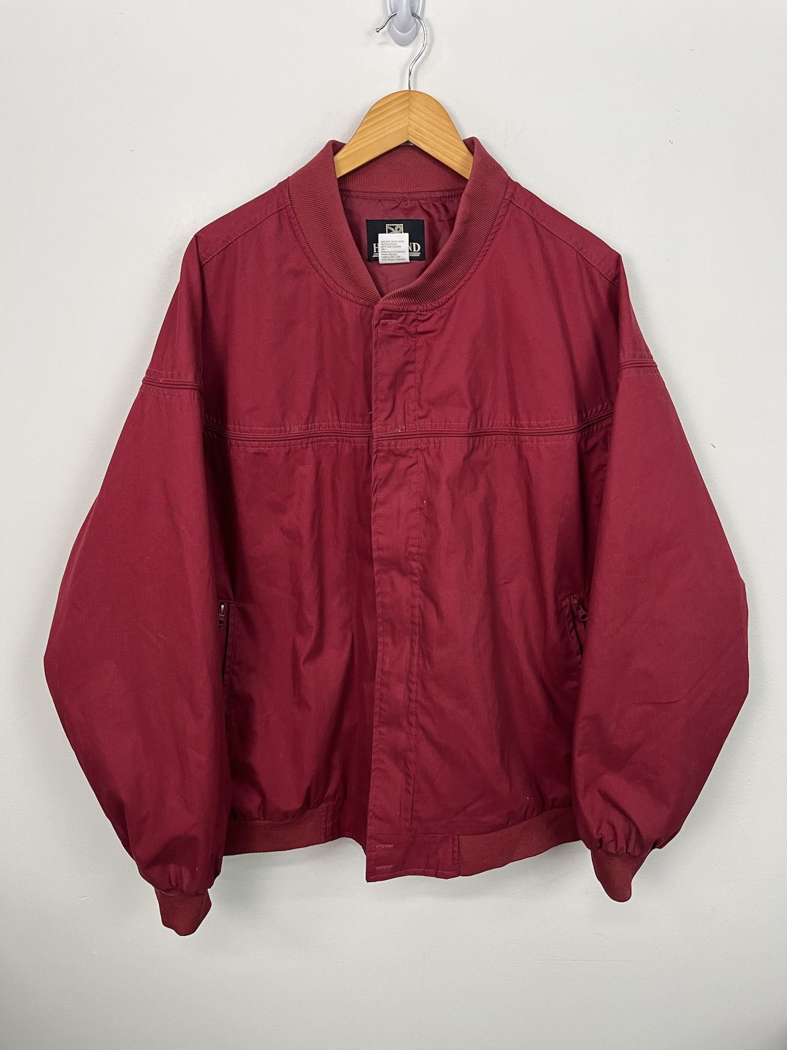 Vintage 90s Haband Maroon Zip Up Light Jacket Size XXL