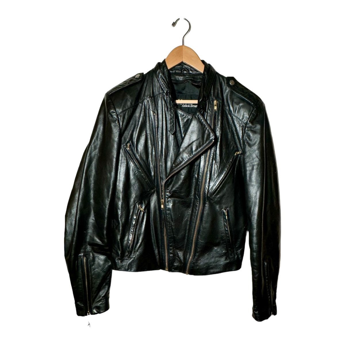 Vintage Wilsons Suede & Leather Black Leather Jacket Sz 38