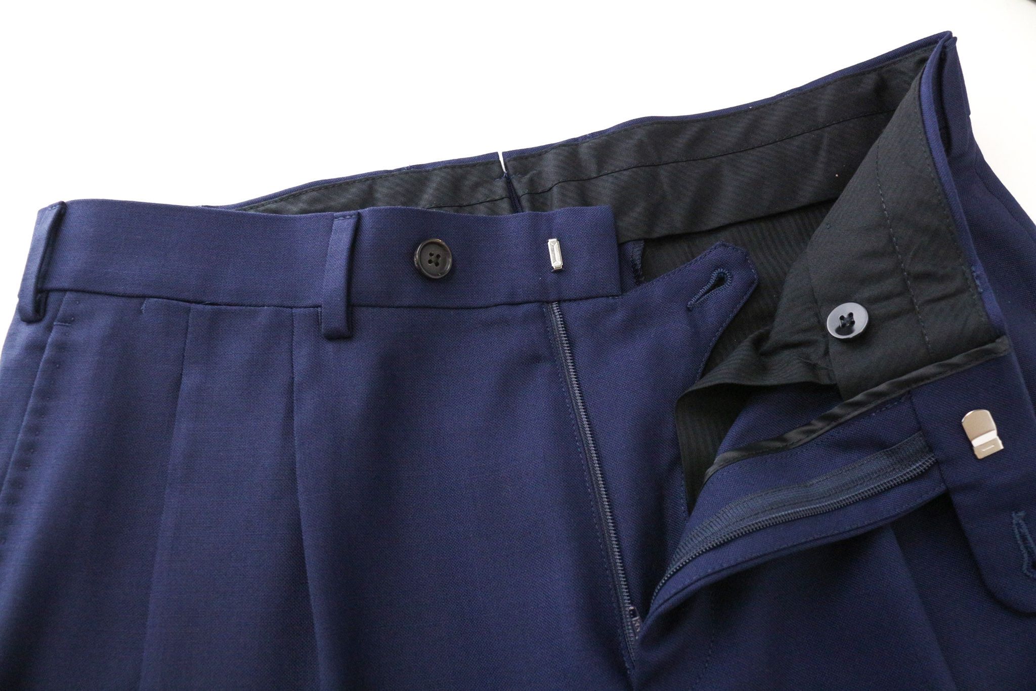 Suitsupply BRESCIA UK36S Blue Wool Pleated Trousers 75677 Size 36S - 3 Thumbnail