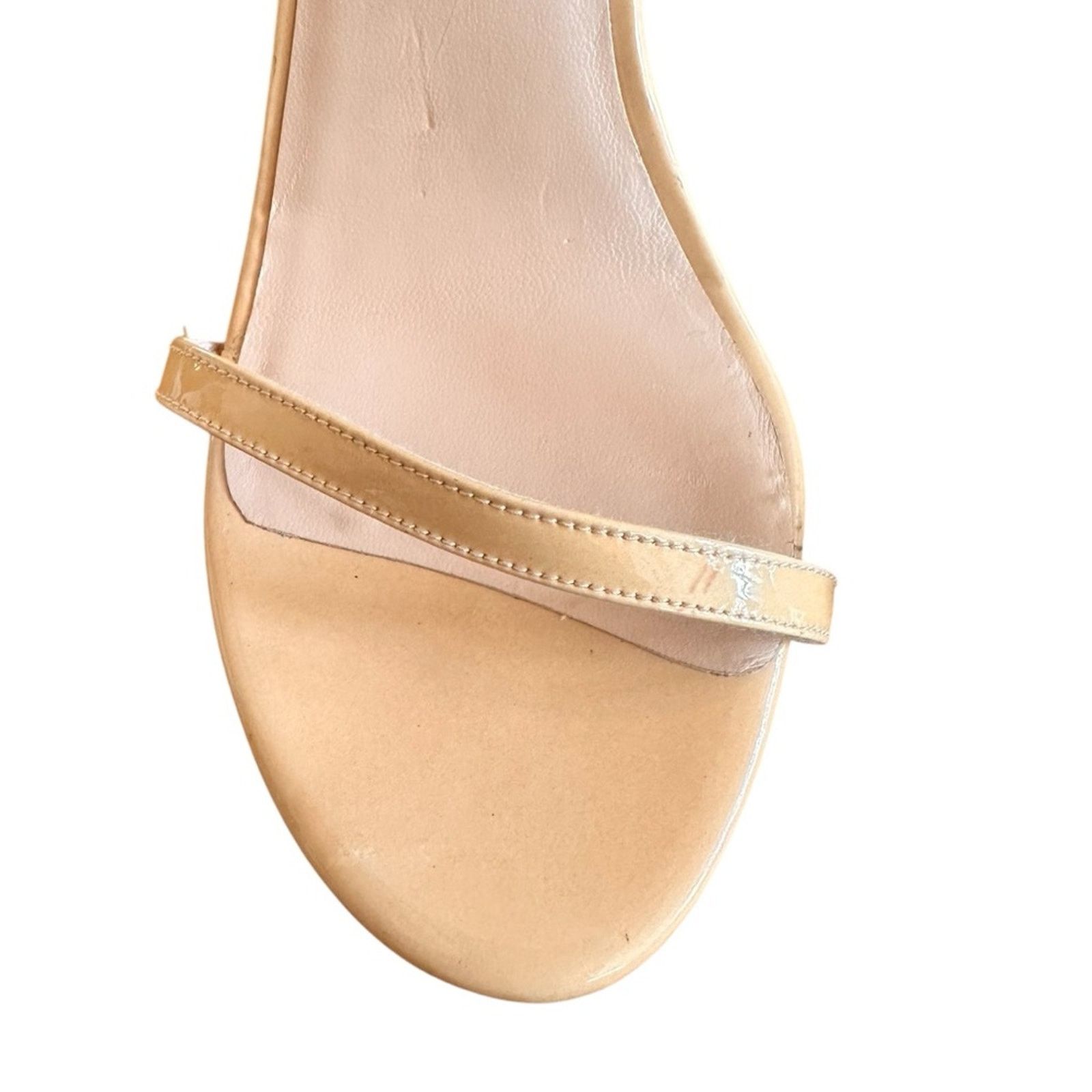 Stuart Weitzman Stuart Weitzman The Nudist II – Patent Beige – Size 9 – GUC Size US 9 / IT 39 - 3 Thumbnail
