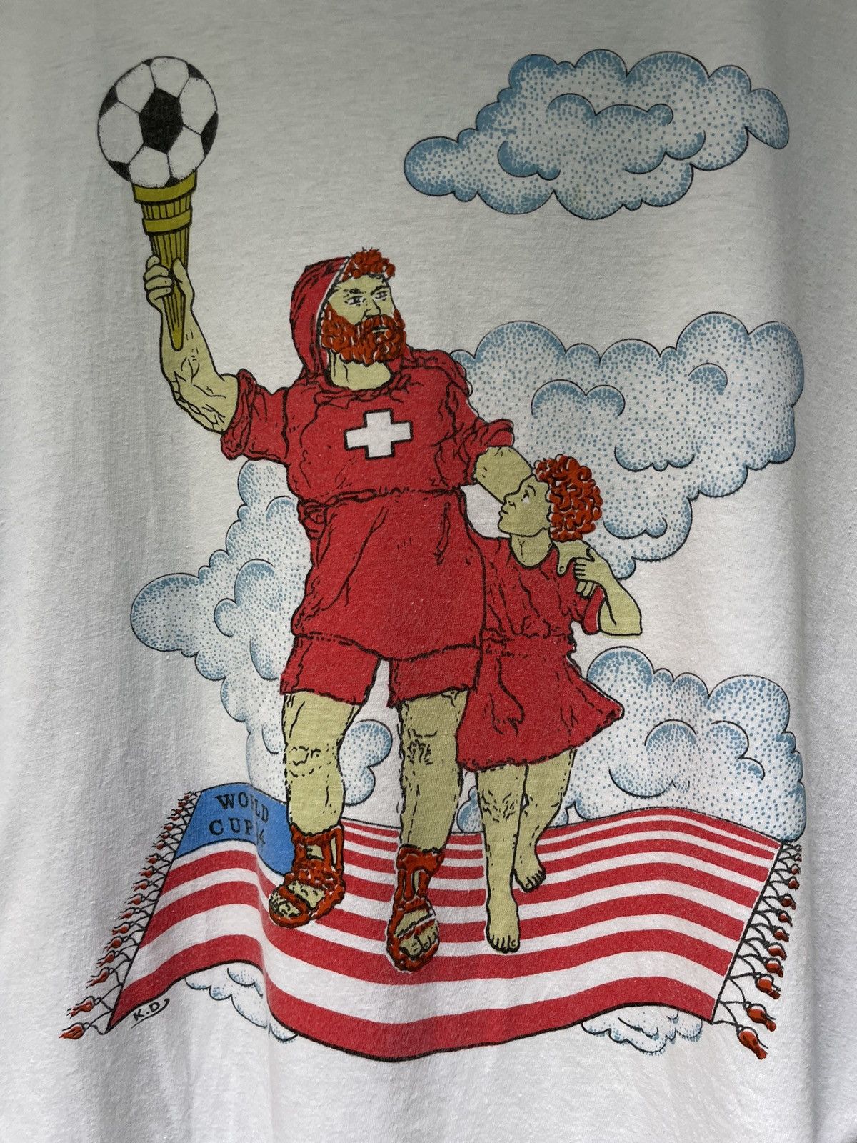 Vintage Vintage 1994 World Cup Fifa T-Shirt Football RARE Size US L / EU 52-54 / 3 - 3 Thumbnail