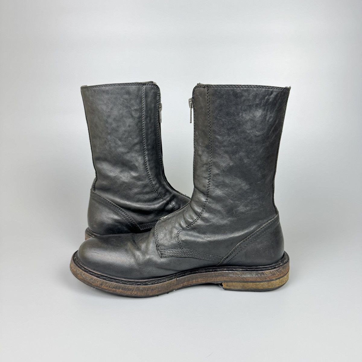 Ann Demeulemeester Ann Demeulemeester - FW/12 Double front zipper leather Boots Size US 9 / EU 42 - 9 Thumbnail