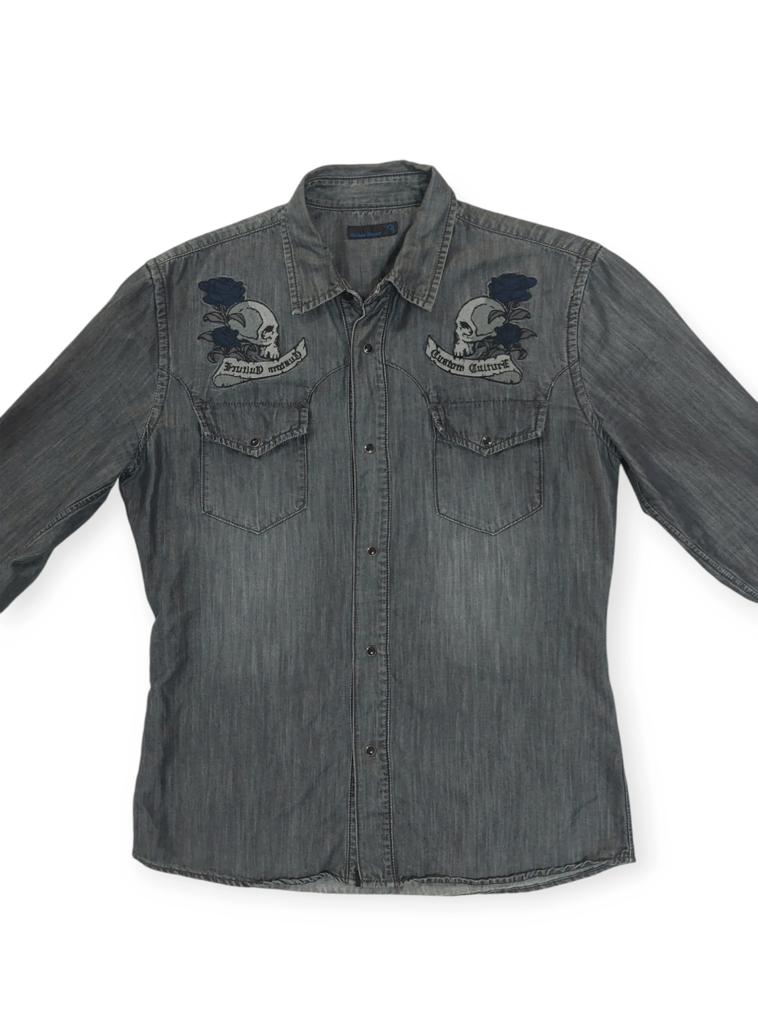 Designer Custom Culture Embroidery Skulls Head Button Ups Size US M / EU 48-50 / 2 - 5 Thumbnail