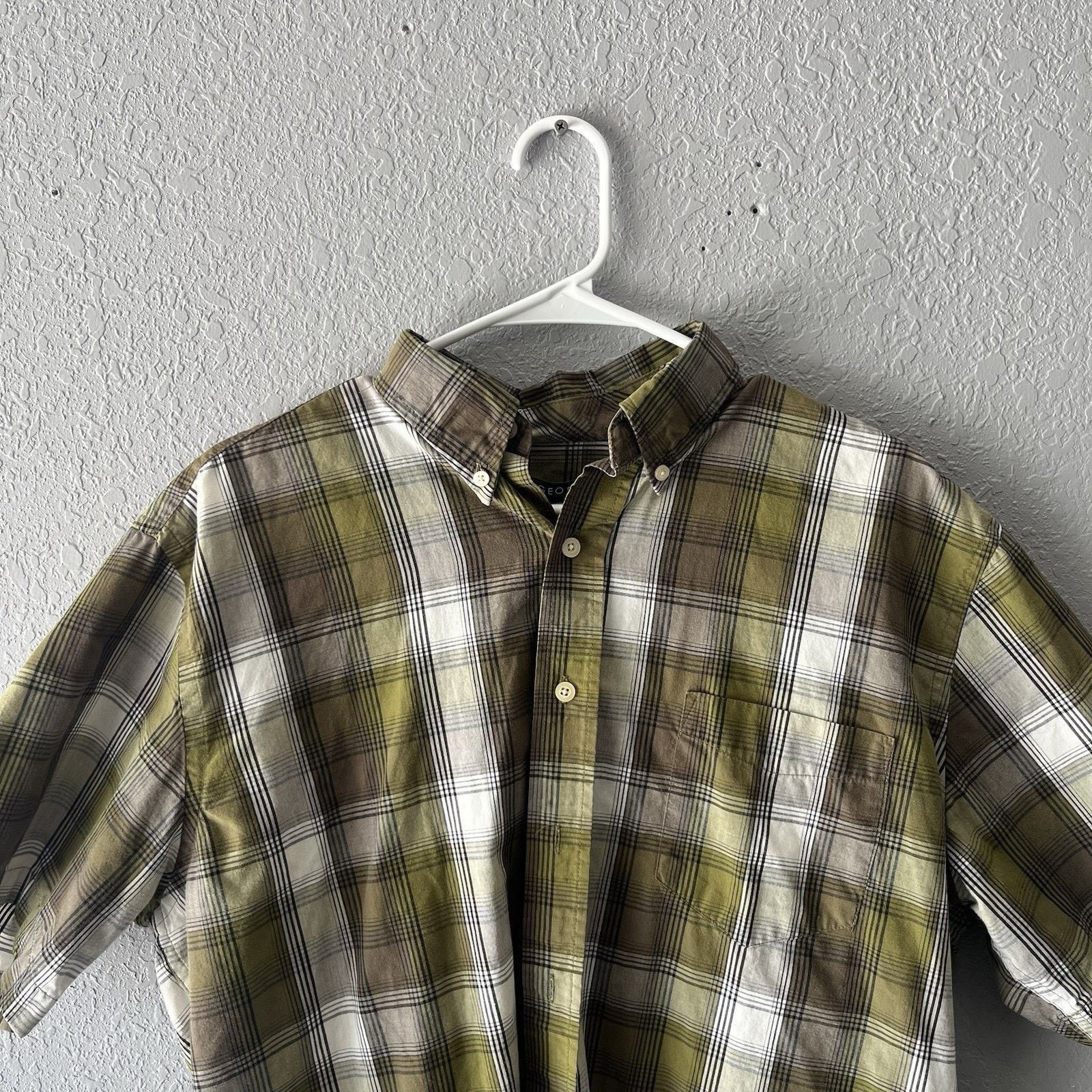George 2000s George Casual Green Button Down Shirt Men’s Large Plai Size US L / EU 52-54 / 3 - 2 Thumbnail