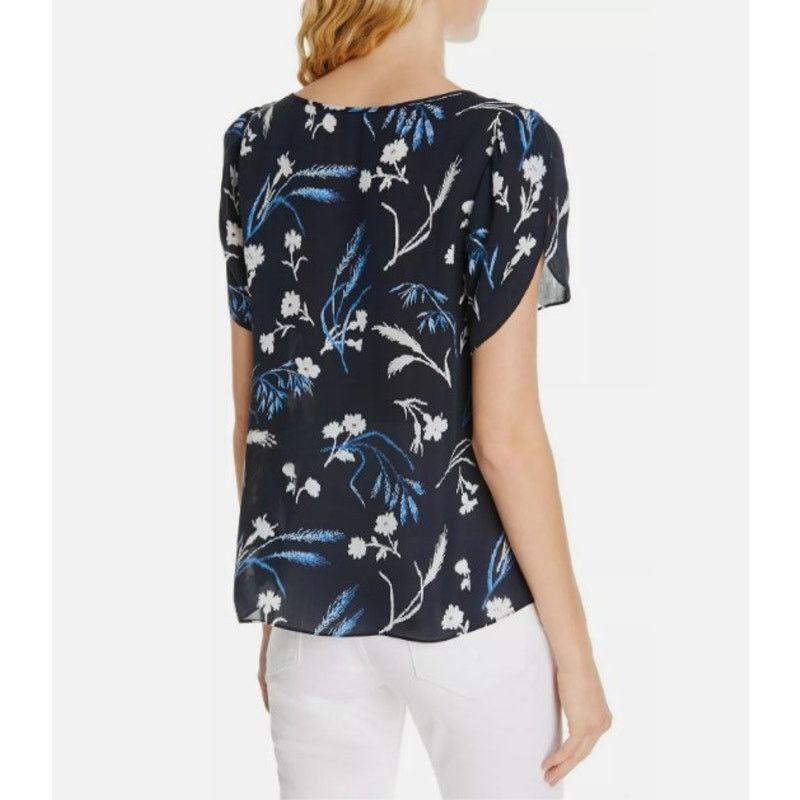 Joie Joie Wira 100% Silk Blue Floral Tulip Sleeve Top Medium Size M / US 6-8 / IT 42-44 - 7 Thumbnail