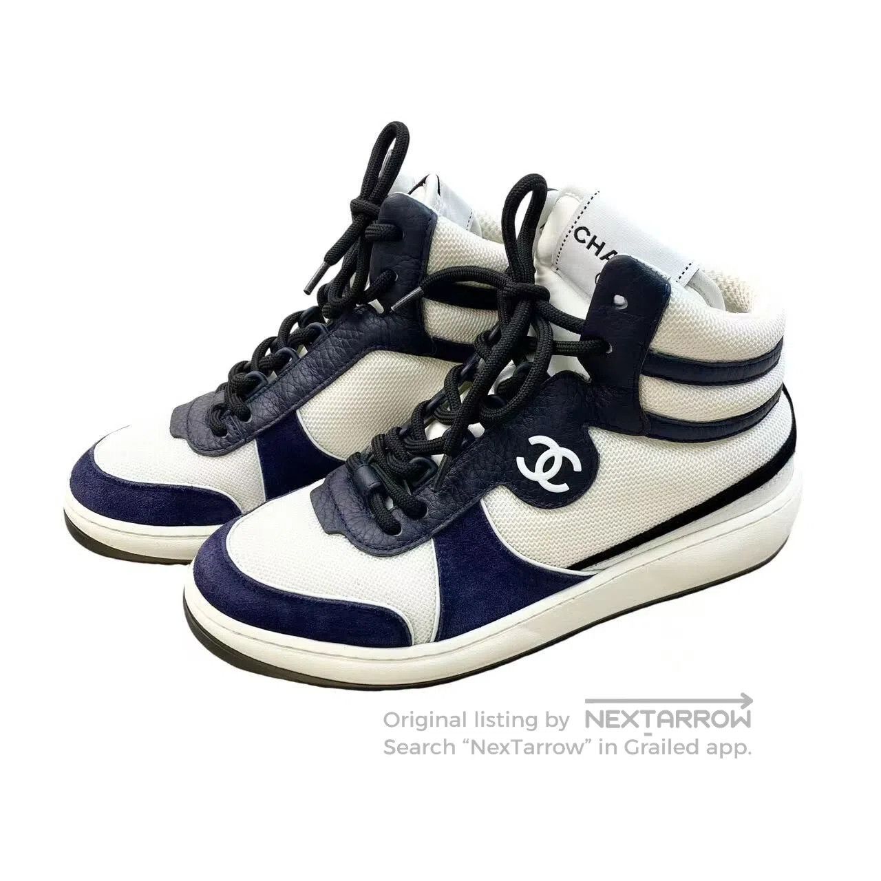 Chanel Chanel Blue and white high-top sneakers| Size US 6 / IT 36 - 1 Thumbnail