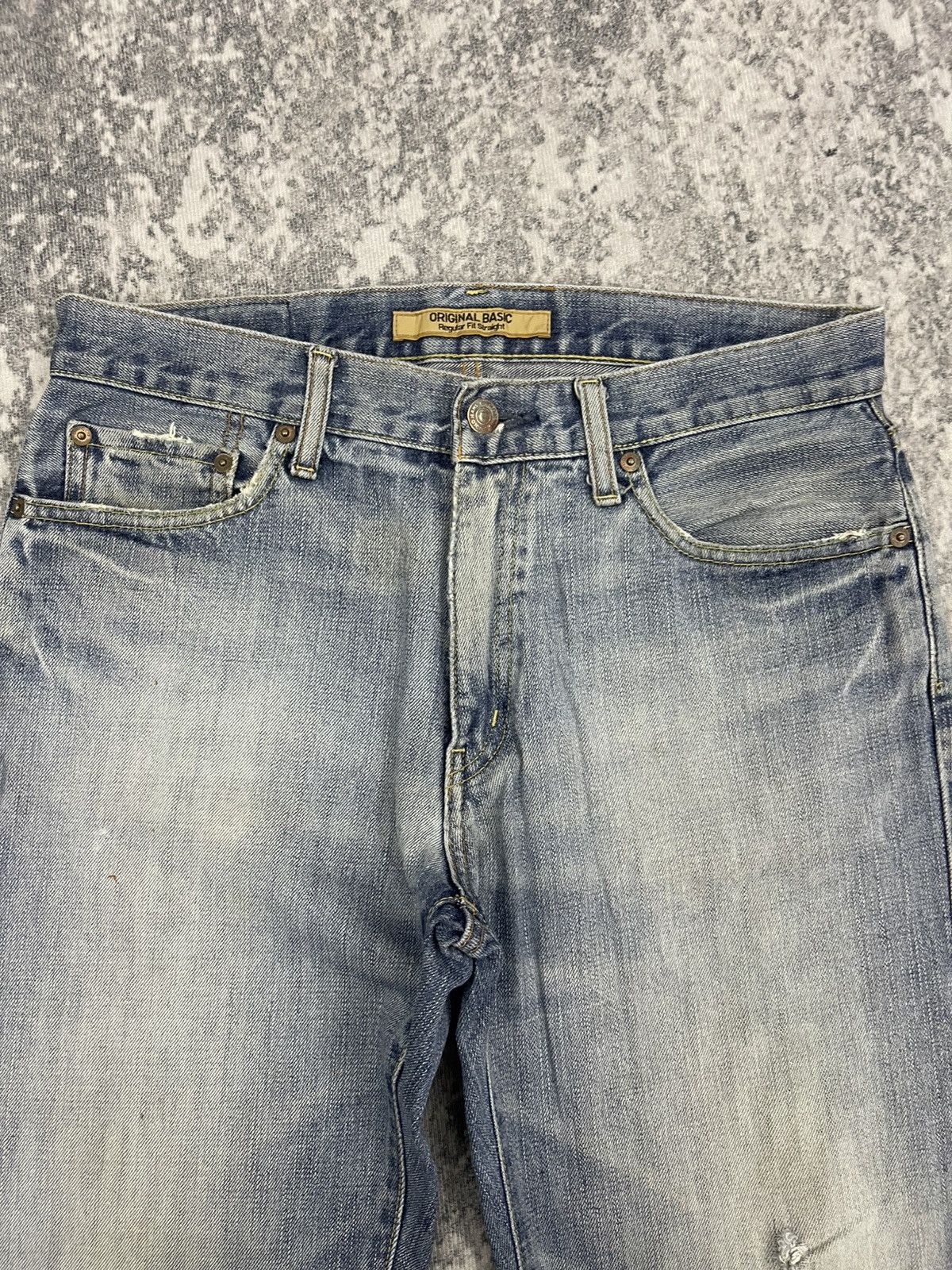 Uniqlo Vintage Uniqlo S002 Easy Fit Straight Distressed Denim Size US 31 - 4 Thumbnail