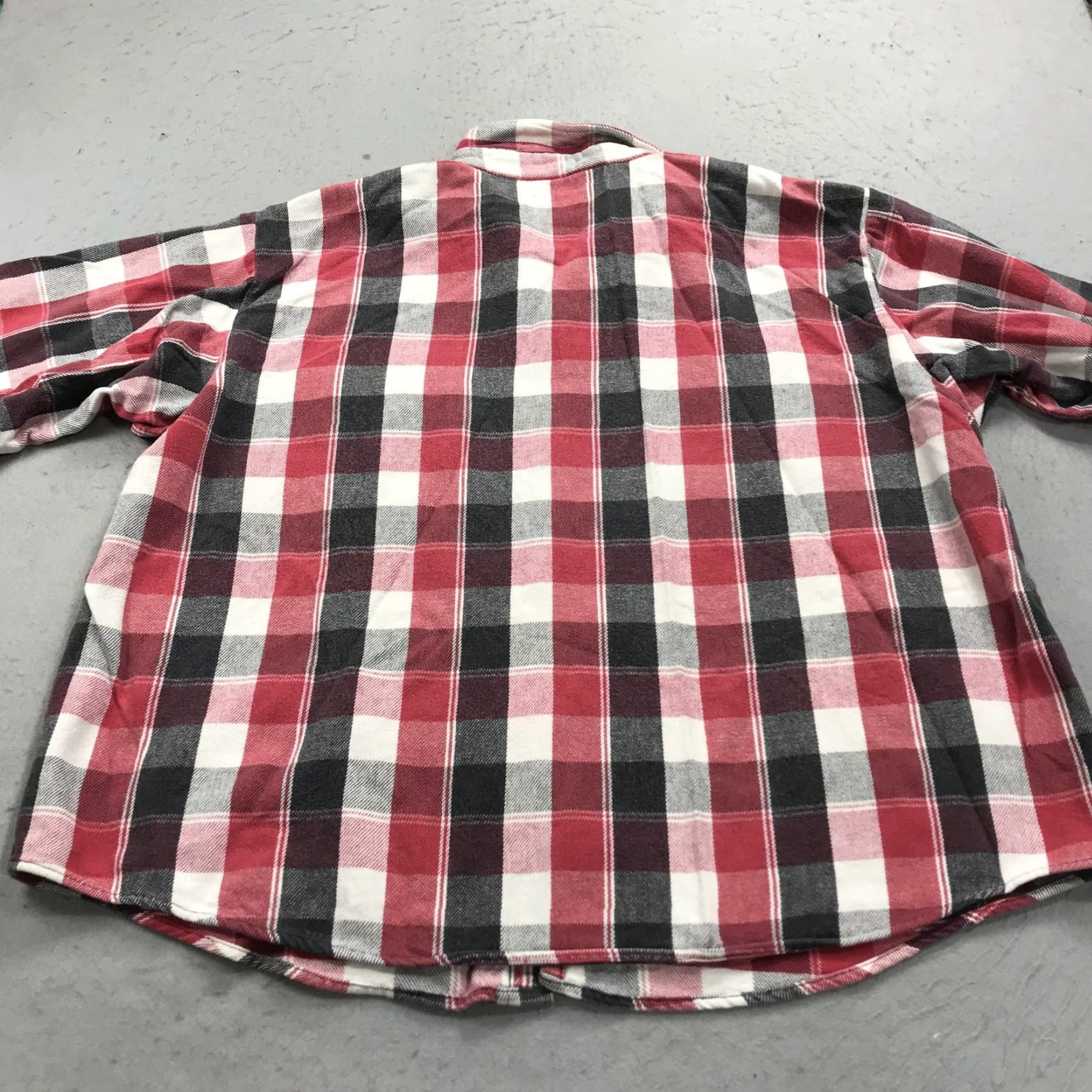 VINTAGE Oshkosh B'Gosh Shirt Mens 3XL Red Plaid Heavyweight