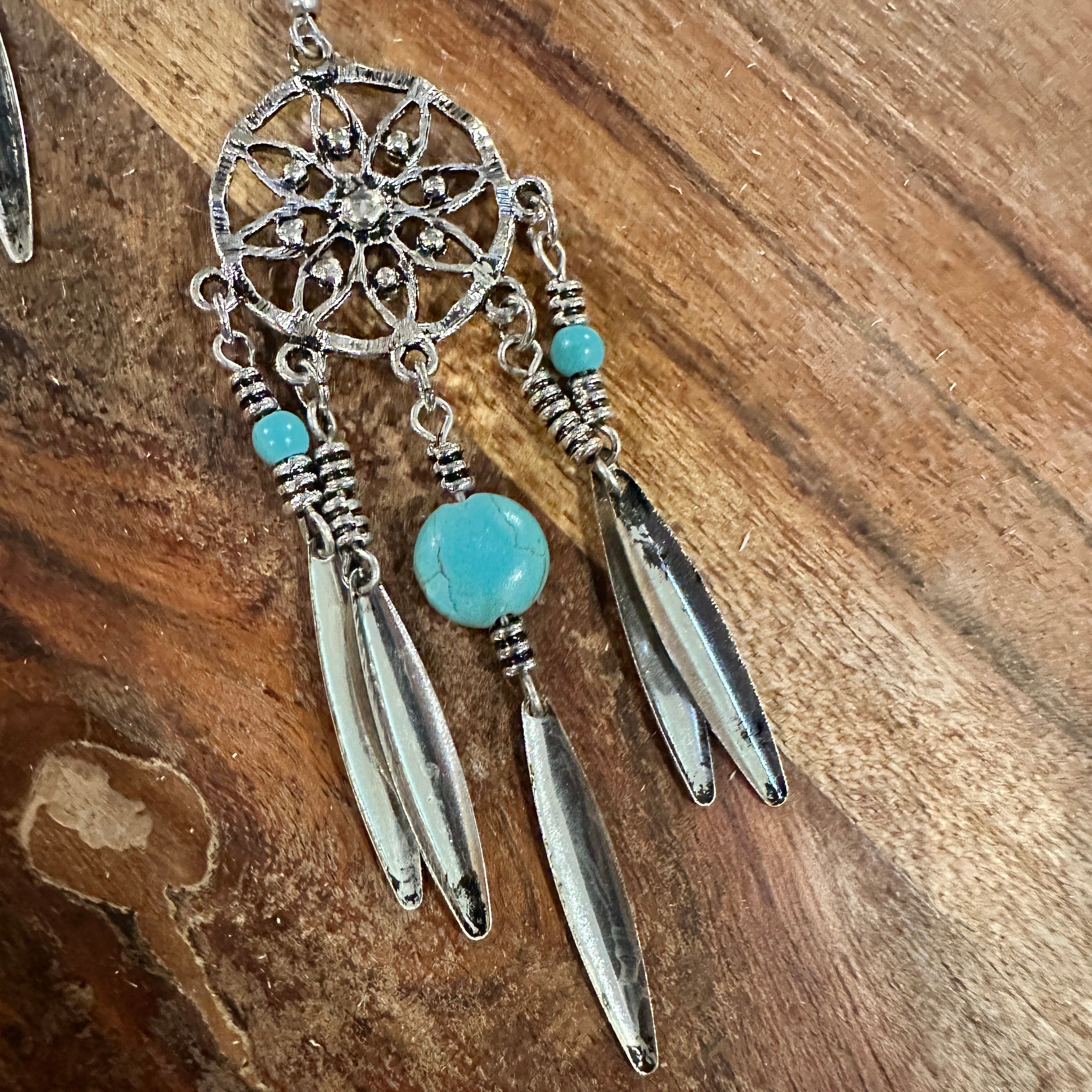 Other Bohemian Hippie Chic Dream Catcher Feather Drop Earrings | G Size ONE SIZE - 7 Thumbnail