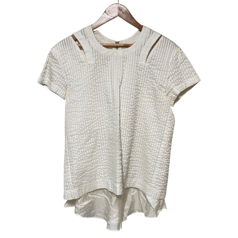 Sacai Sacai Sacai Lace Panel Silk Chiffon Blouse Textile Tops 16-02575 DUTY FREE for USA Size ONE SIZE - 1 Thumbnail