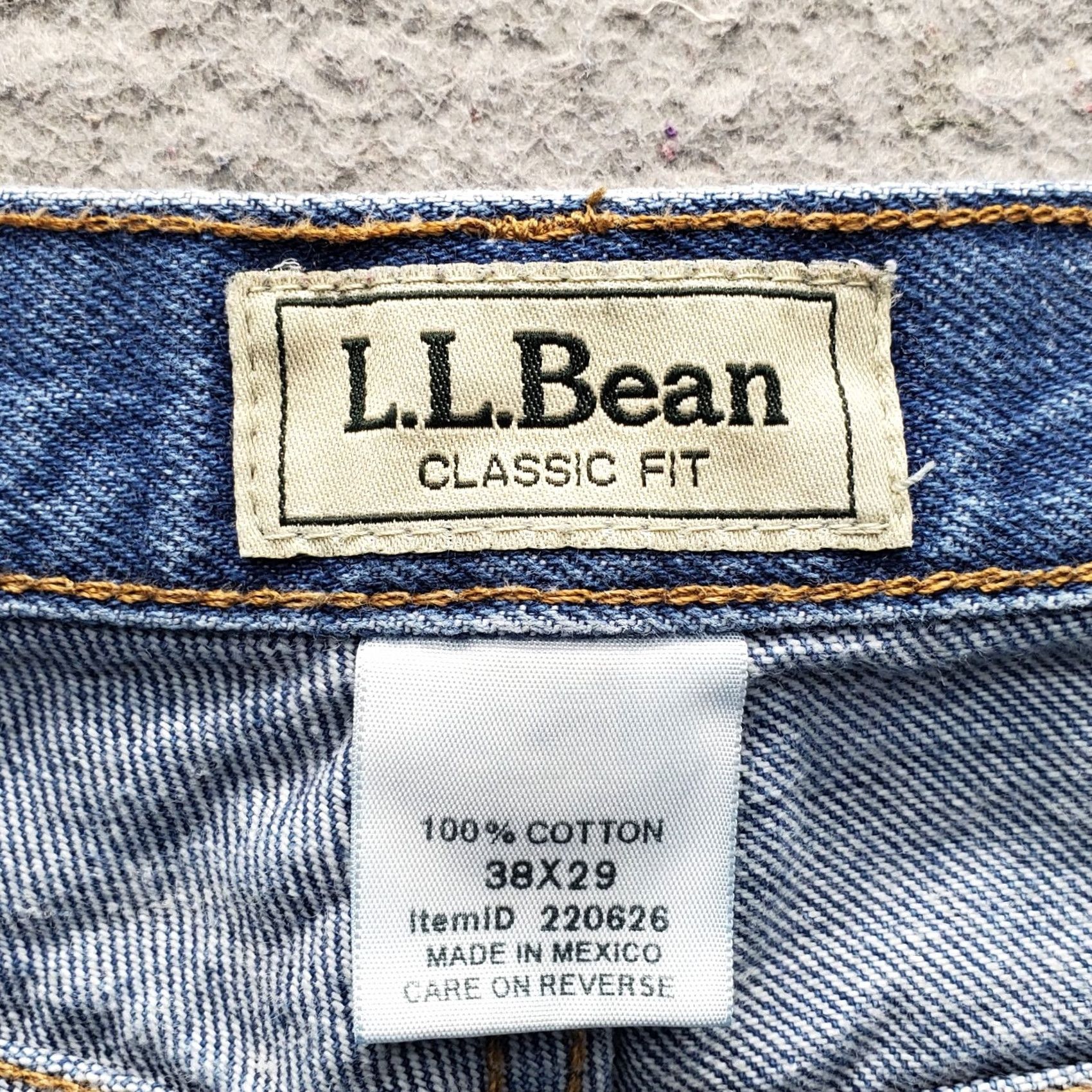 Vintage L.L. Bean Mens Jeans 38x29 Blue Denim Straight Classic Fit Stonewash 5-Pocket Zip Button Size US 38 / EU 54 - 7 Thumbnail