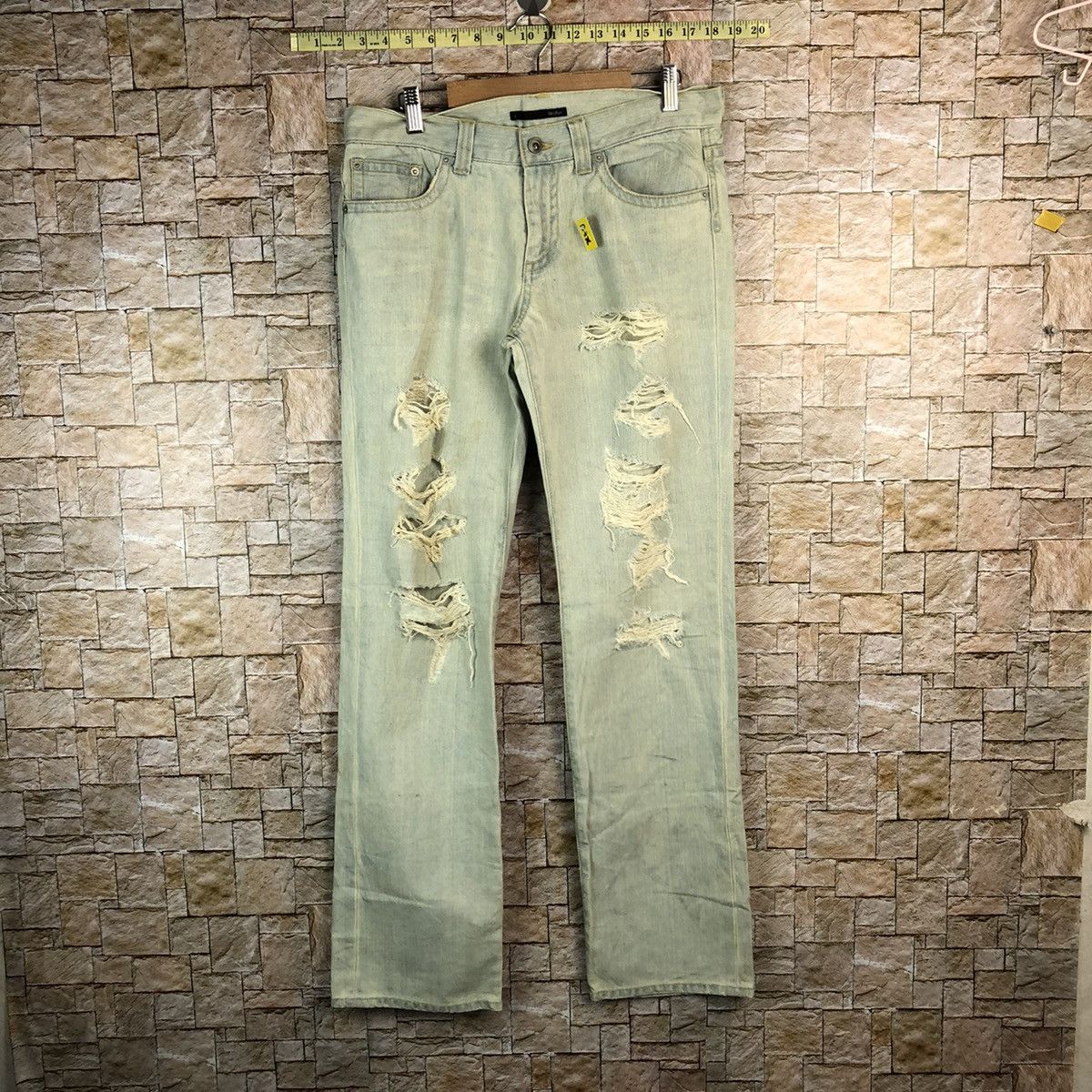 Japanese Brand Heather Bleu Distressed ripped Denim Pants #A976 Size US 31 - 1 Thumbnail