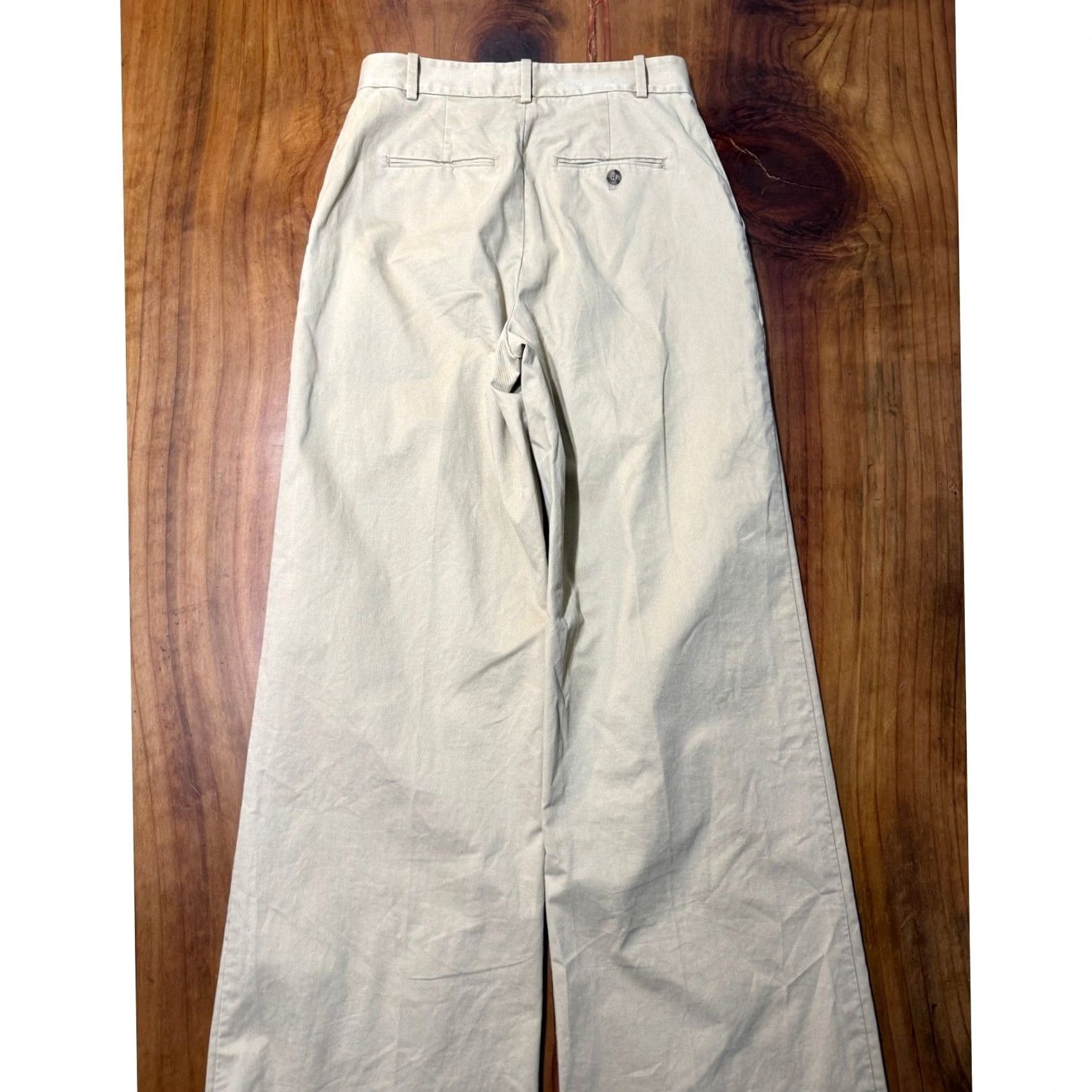 Polo Ralph Lauren Polo Ralph Lauren Pants Women 0 Beige Cotton High Rise Wide leg Flat Front Chino D19 Womens Size 25" / US 0 / IT 36 - 6 Thumbnail