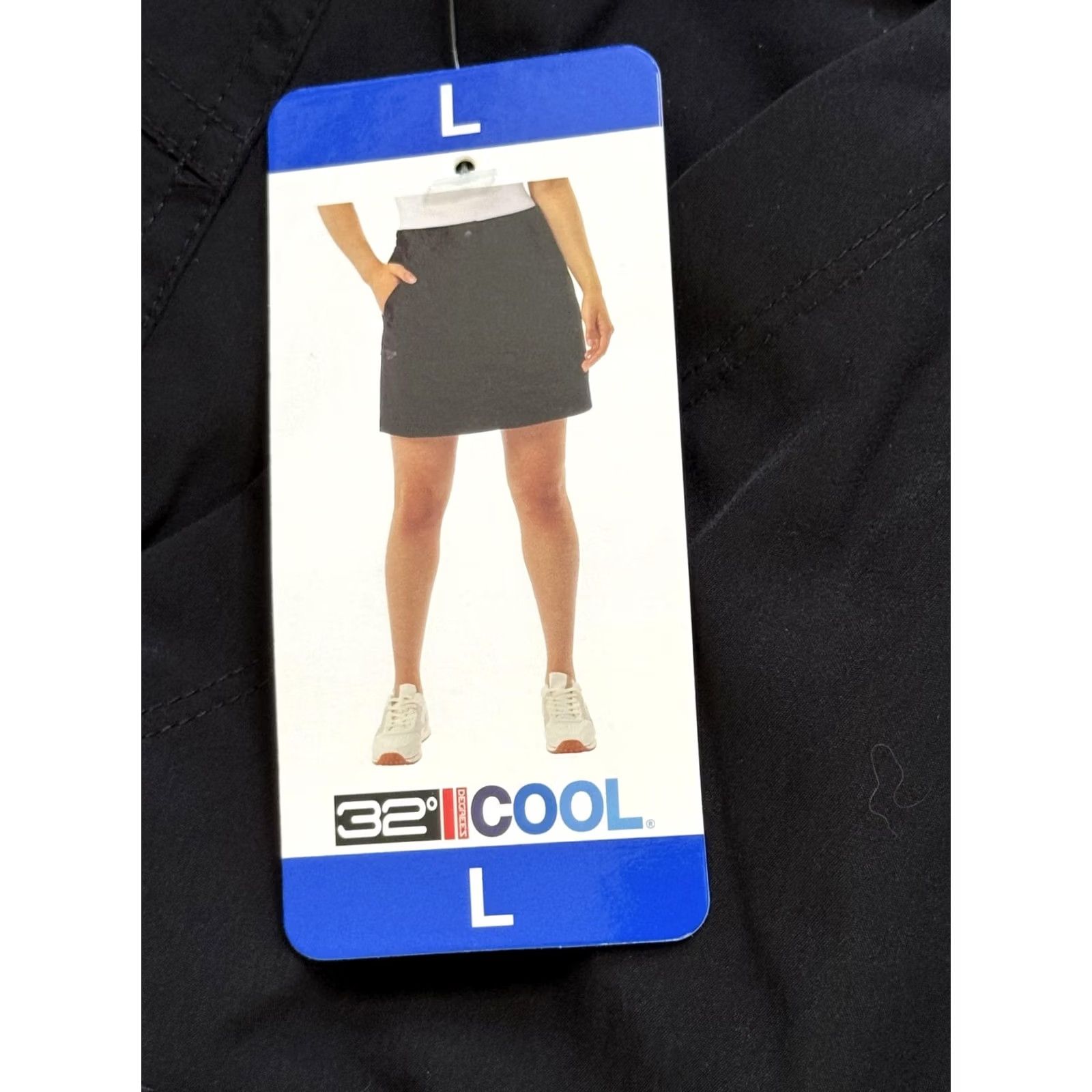 Vintage 32 Degrees COOL Skort Womens L Black Elastic Waist Pockets Zip Pocket Lightweight Active Golf Tennis Skirt Short Size 36" / US 14 / IT 50 - 3 Thumbnail