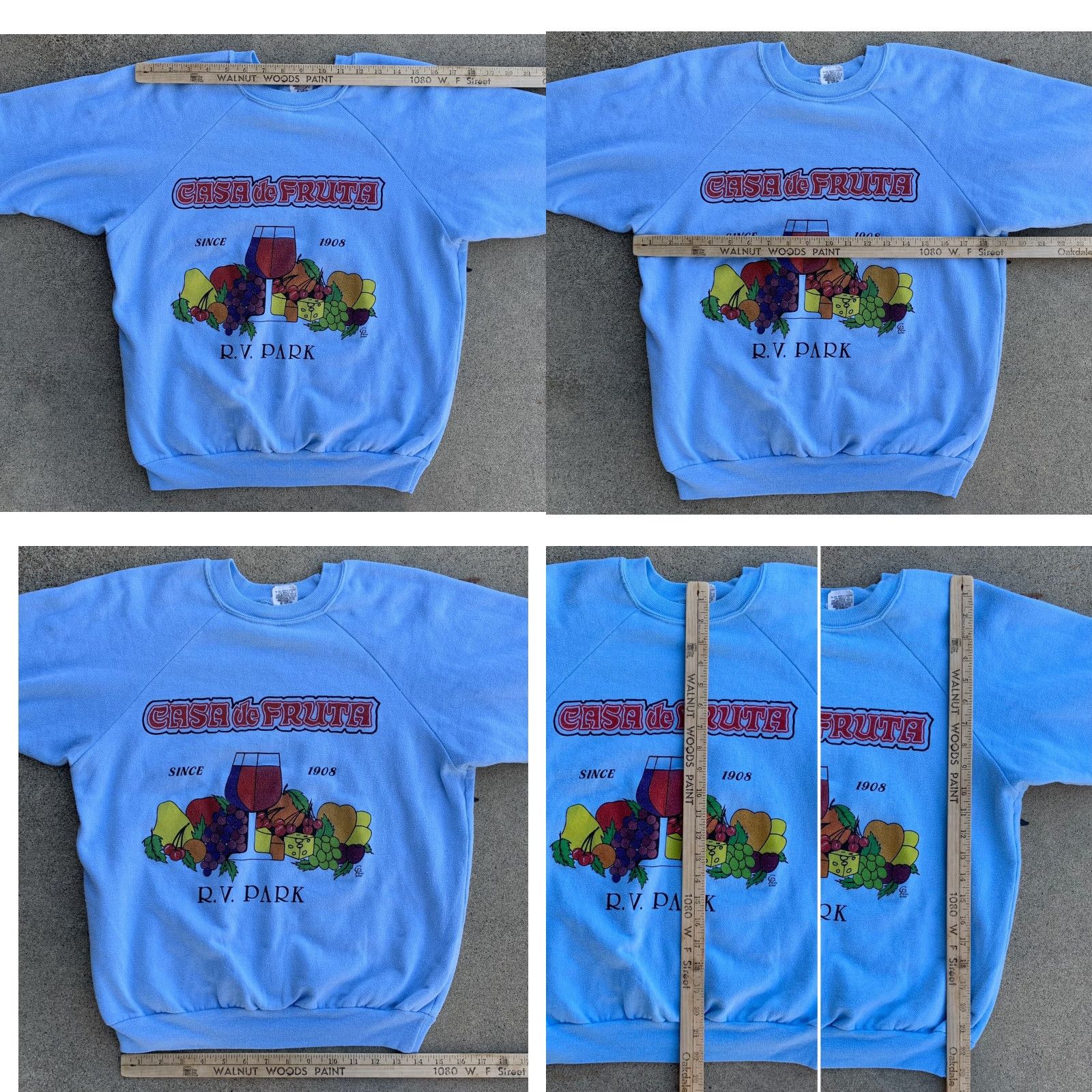 Vintage VINTAGE Casa de Fruta since 1908 RV Park raglan sweatshirt c 1987 80s 1980s M blue unisex adults pullover crew neck long sleeve graphic 80s 1980s Size US M / EU 48-50 / 2 - 8 Thumbnail