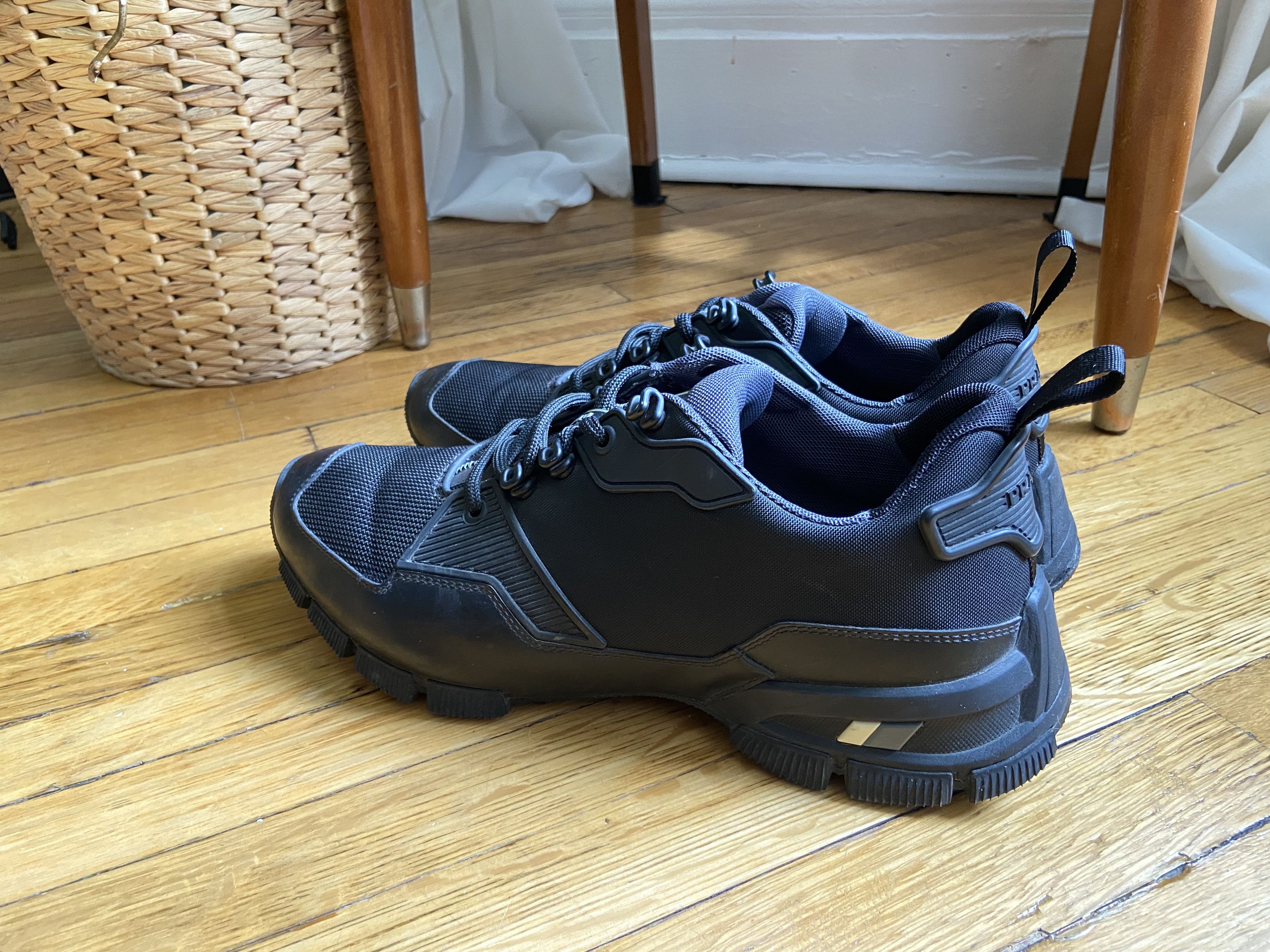 Prada Black Leather & Mesh Crossection Sneakers Size US 9.5 / EU 42-43 - 5 Thumbnail