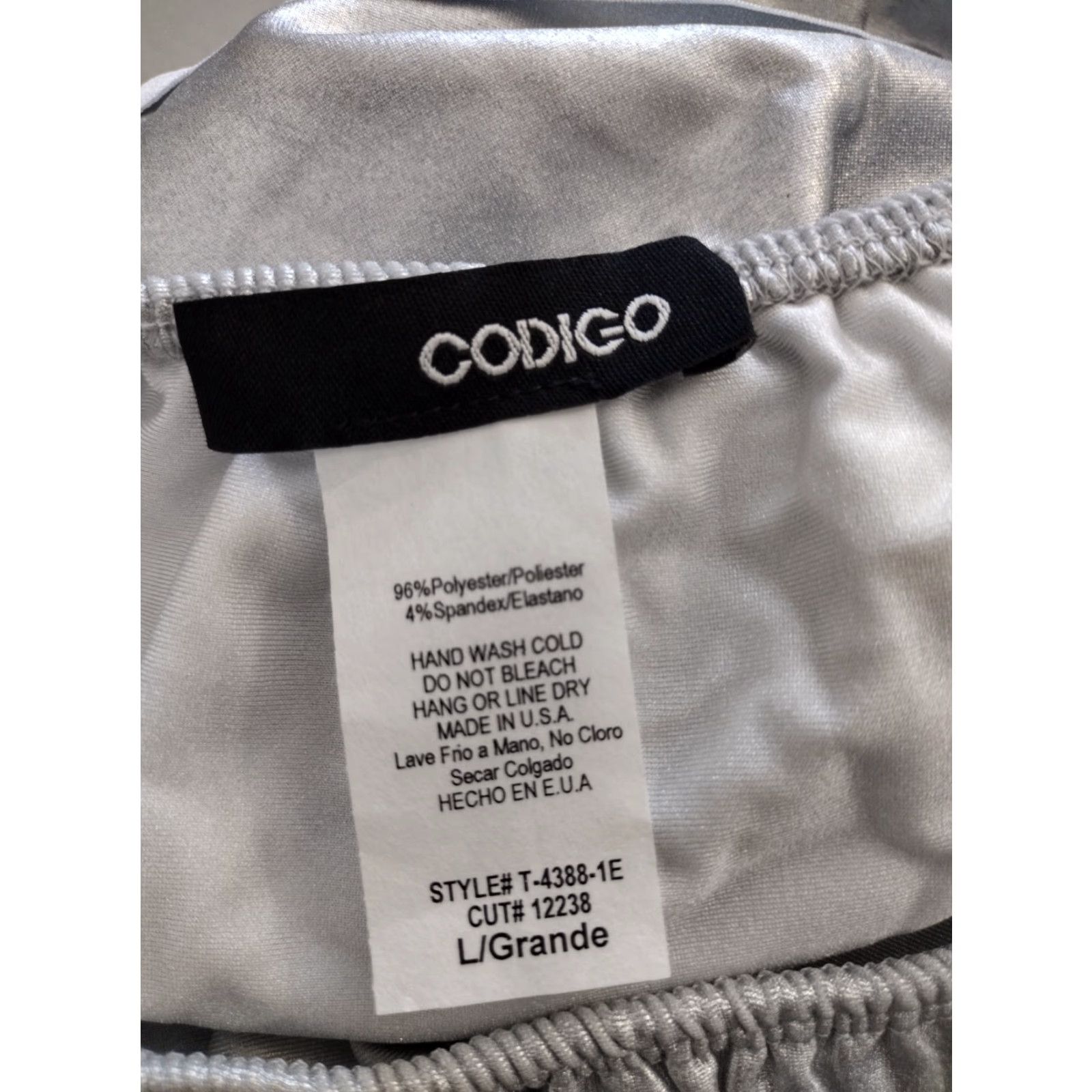 Vintage Codigo Silver L Bathing Suit Off Shoulder One Piece Cheeky Ruffles Size L / US 10 / IT 46 - 5 Thumbnail