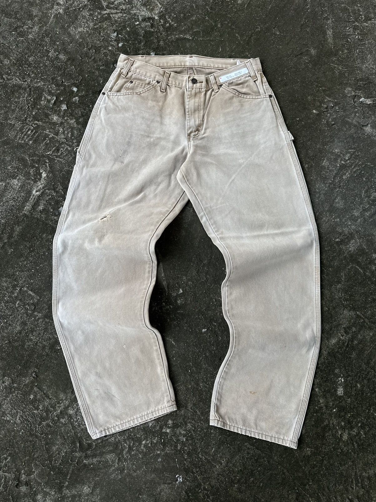 Carhartt × Dickies (32x32) Crazy Sun Faded Dickies Carpenter Pants Brown/Tan Size US 32 / EU 48 - 2 Thumbnail