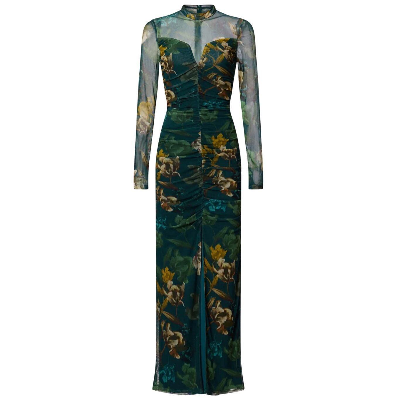 Black Halo Floral Long Sleeve Mesh Wendy Gown Size US 2