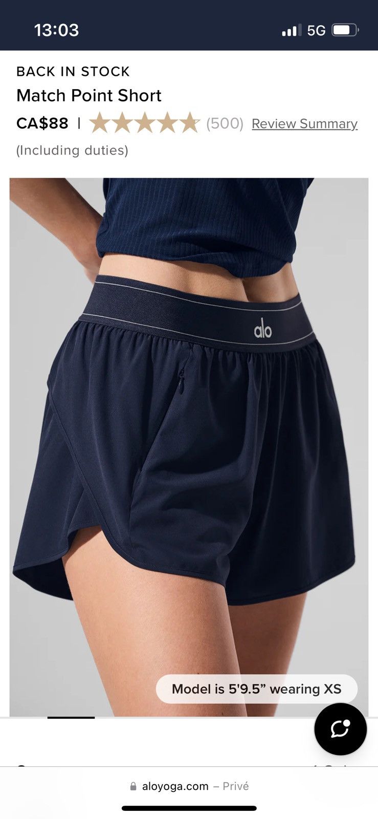 Alo Yoga Match Point Short Size 25" / US 0 / IT 36 - 1 Thumbnail