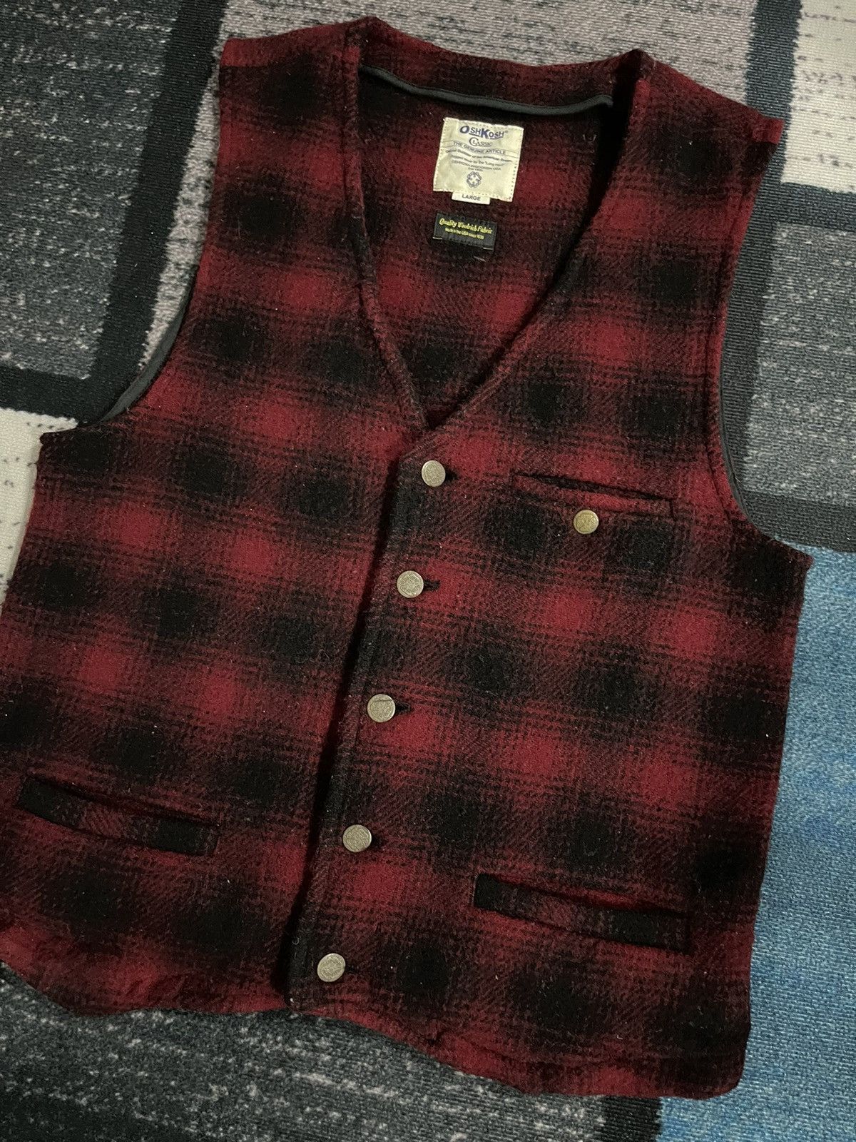 Oshkosh × Vintage × Woolrich Woolen Mills Vintage OSHKOSH Classic Wool Vest Size US M / EU 48-50 / 2 - 3 Thumbnail