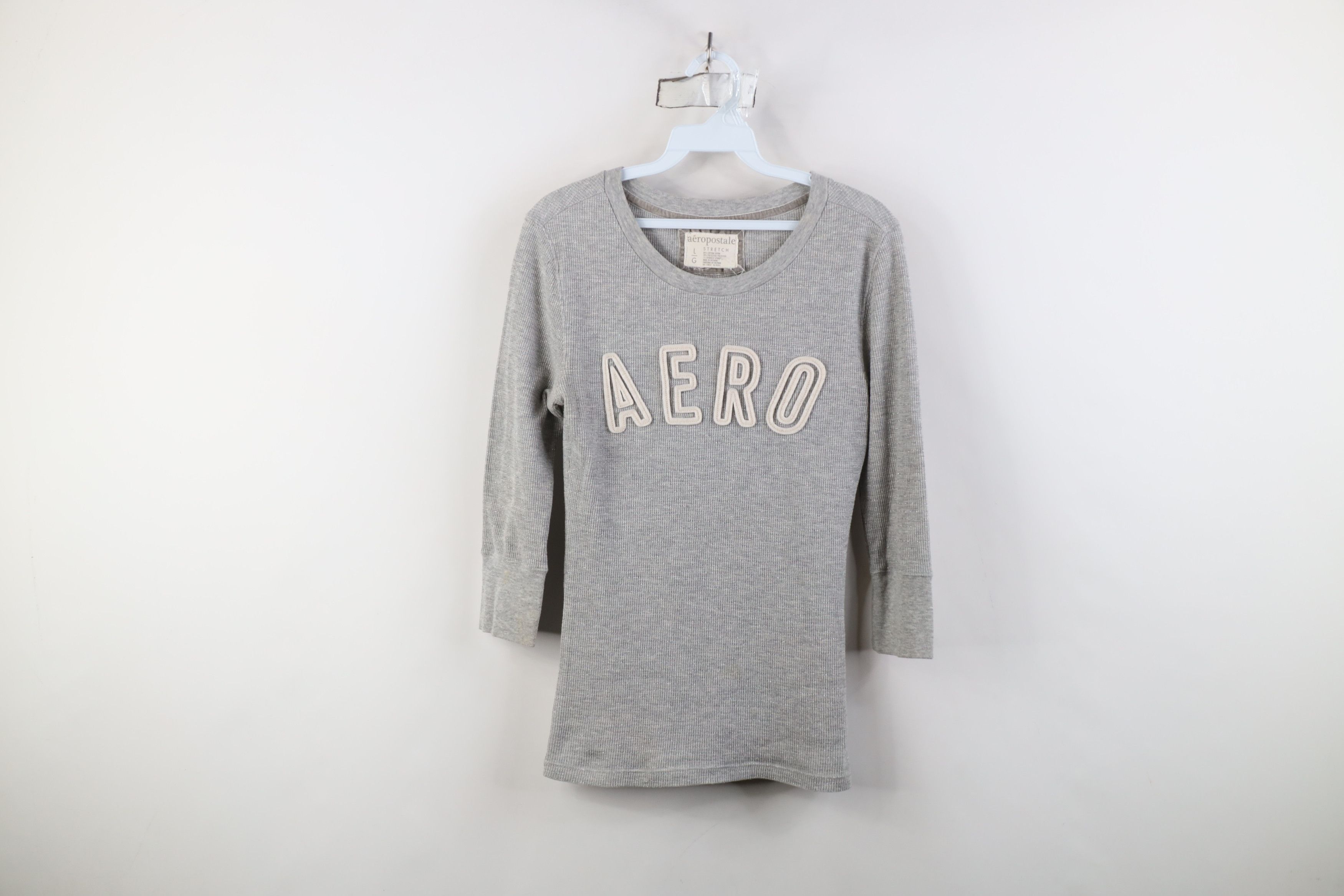 Aeropostale Vintage Y2K Aeropostale Knit 3/4 Sleeve T-Shirt Metallic Size L / US 10 / IT 46 - 1 Thumbnail
