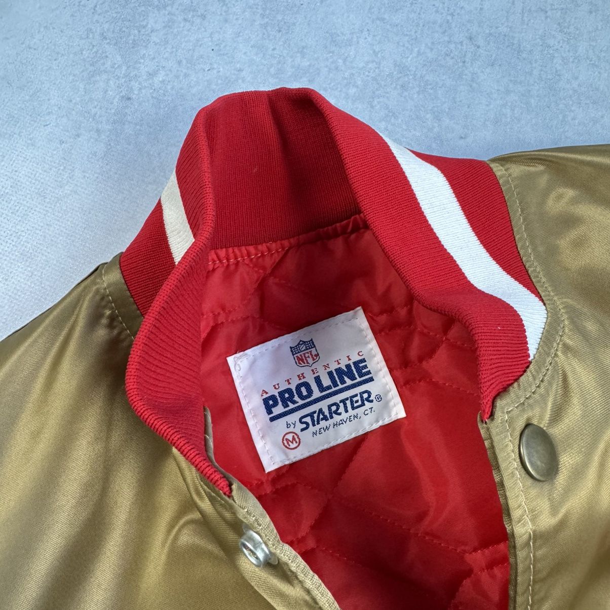 NFL × Starter × Vintage 80s STARTER SAN FRANCISCO 49ers NFL SATIN BOMBER JACKET Sz M Size US M / EU 48-50 / 2 - 9 Thumbnail