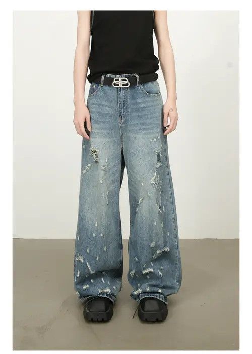 VIBE American style distressed high street washed ripped jeans Size US 32 / EU 48 - 1 Preview
