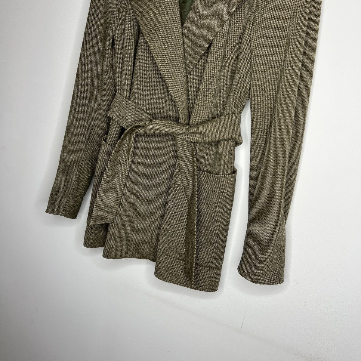 Designer × Jil Sander Vintage Jil Sander Coat Jacket Wool Cashmere 90s Khaki Green Size S / US 4 / IT 40 - 2 Thumbnail