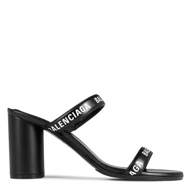 o1g2r1mq0924 Logo Round Mules in Black & White