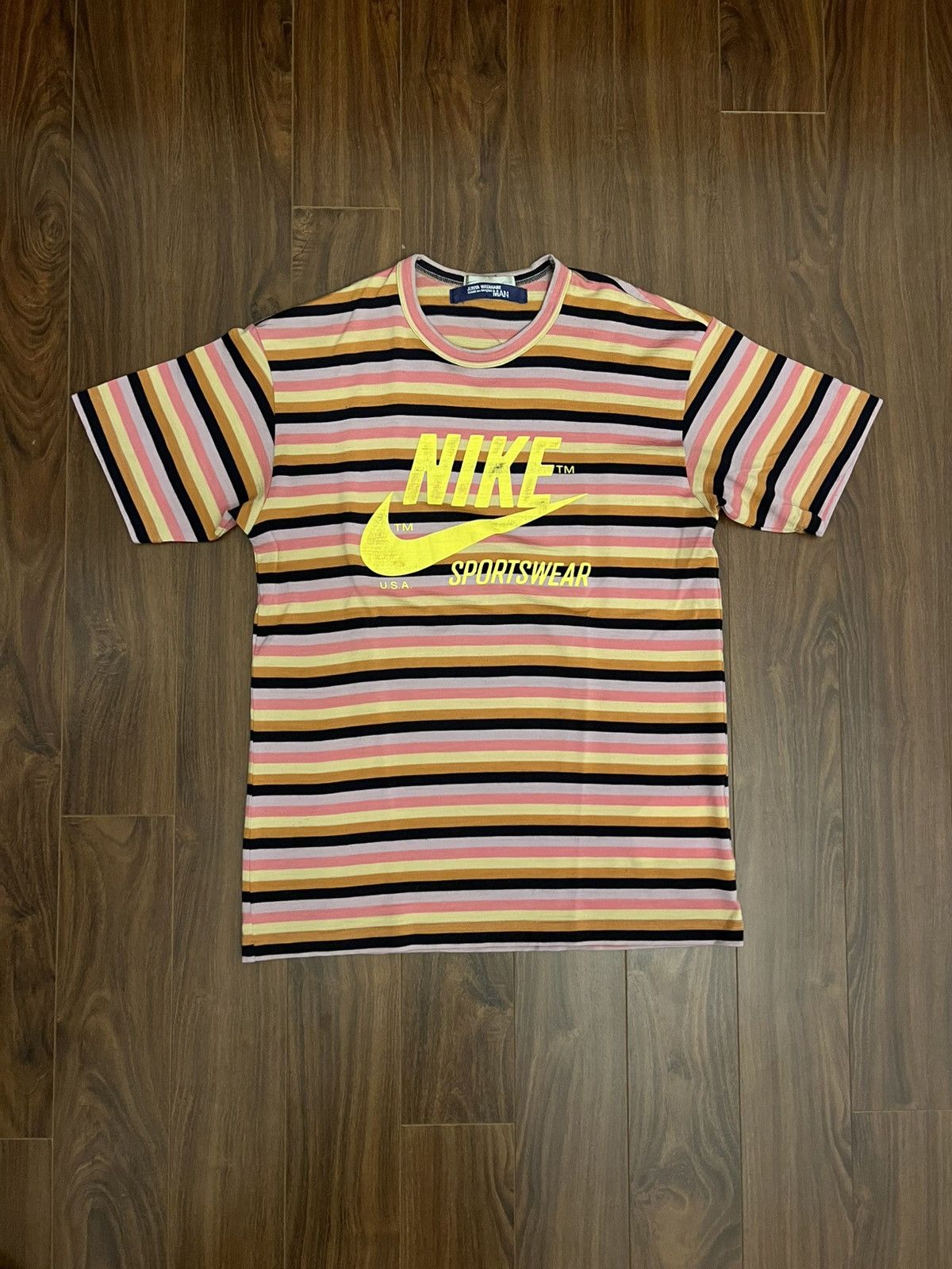 Comme des Garcons ARCHIVE 2004 CDG MAN x NIKE Striped Wool Blend Tee Size US M / EU 48-50 / 2 - 1 Thumbnail