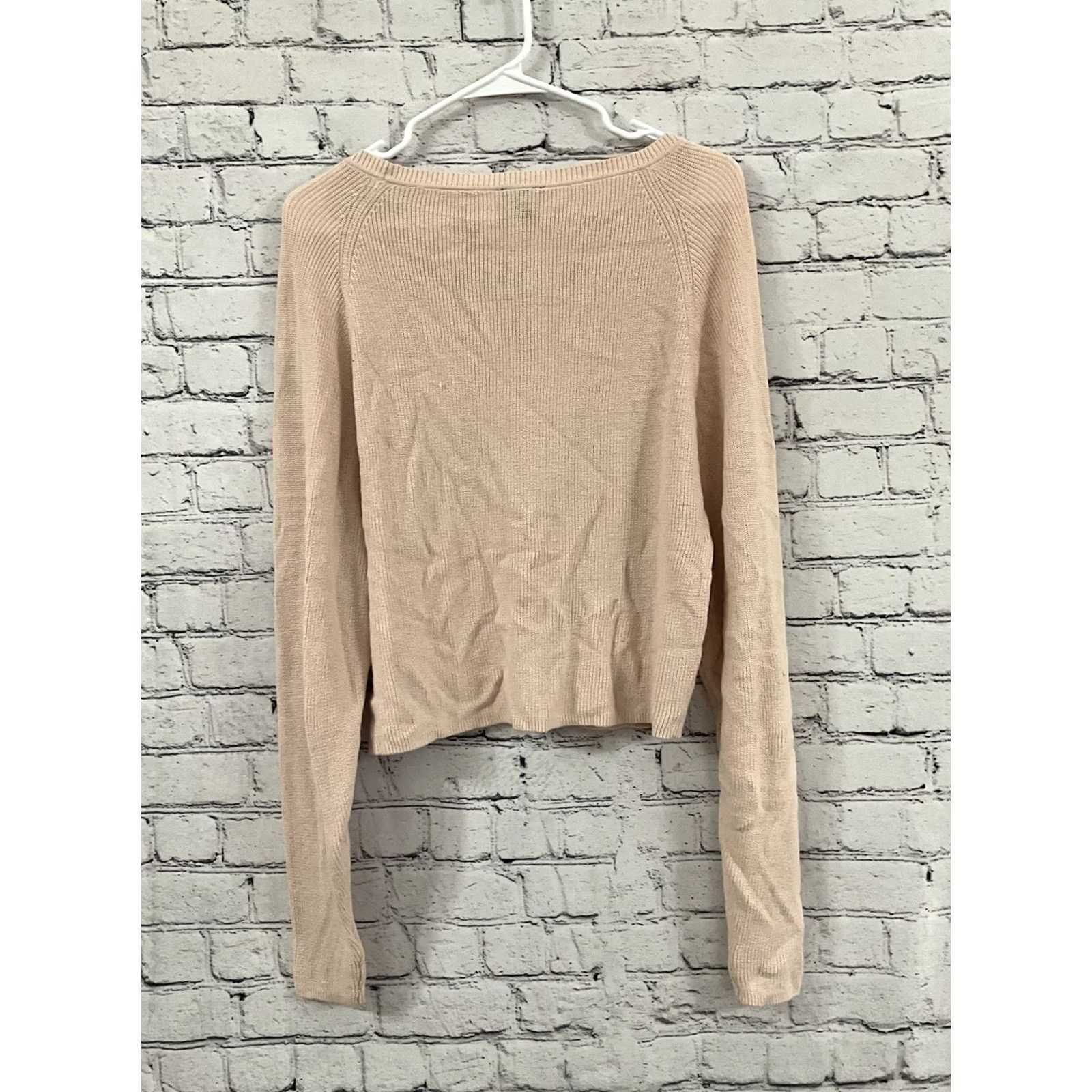 Express EXPRESS Pink knit sweater XS Women Pullover Balloon Sleeve Cable-Knit Size XS / US 0-2 / IT 36-38 - 2 Thumbnail